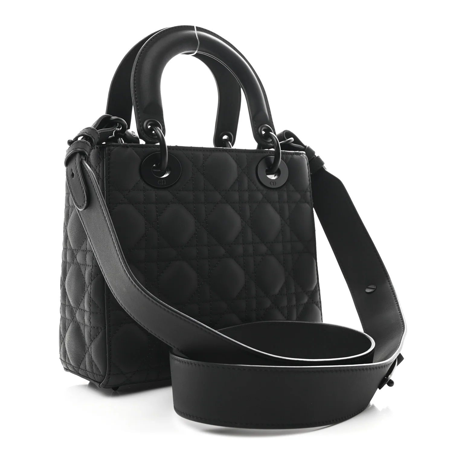 Ultra Matte Calfskin Cannage Small My ABCDior Lady Dior Black - Image 3