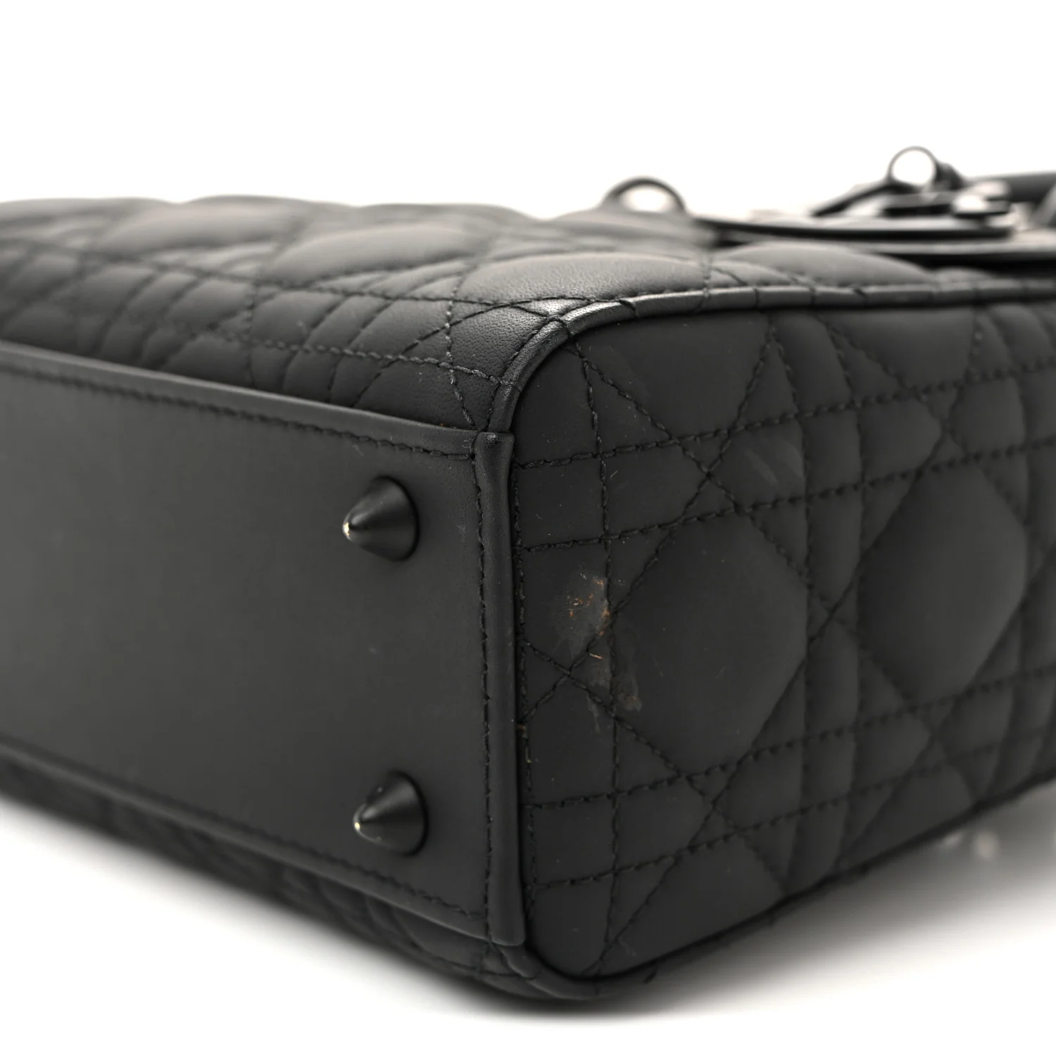 Ultra Matte Calfskin Cannage Small My ABCDior Lady Dior Black - Image 9