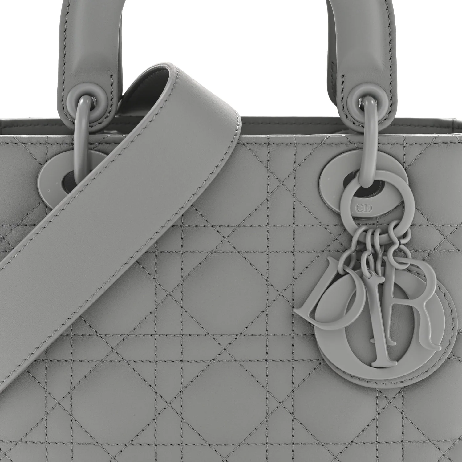 Ultra Matte Calfskin Cannage Small My ABCDior Lady Dior Grey - Image 8