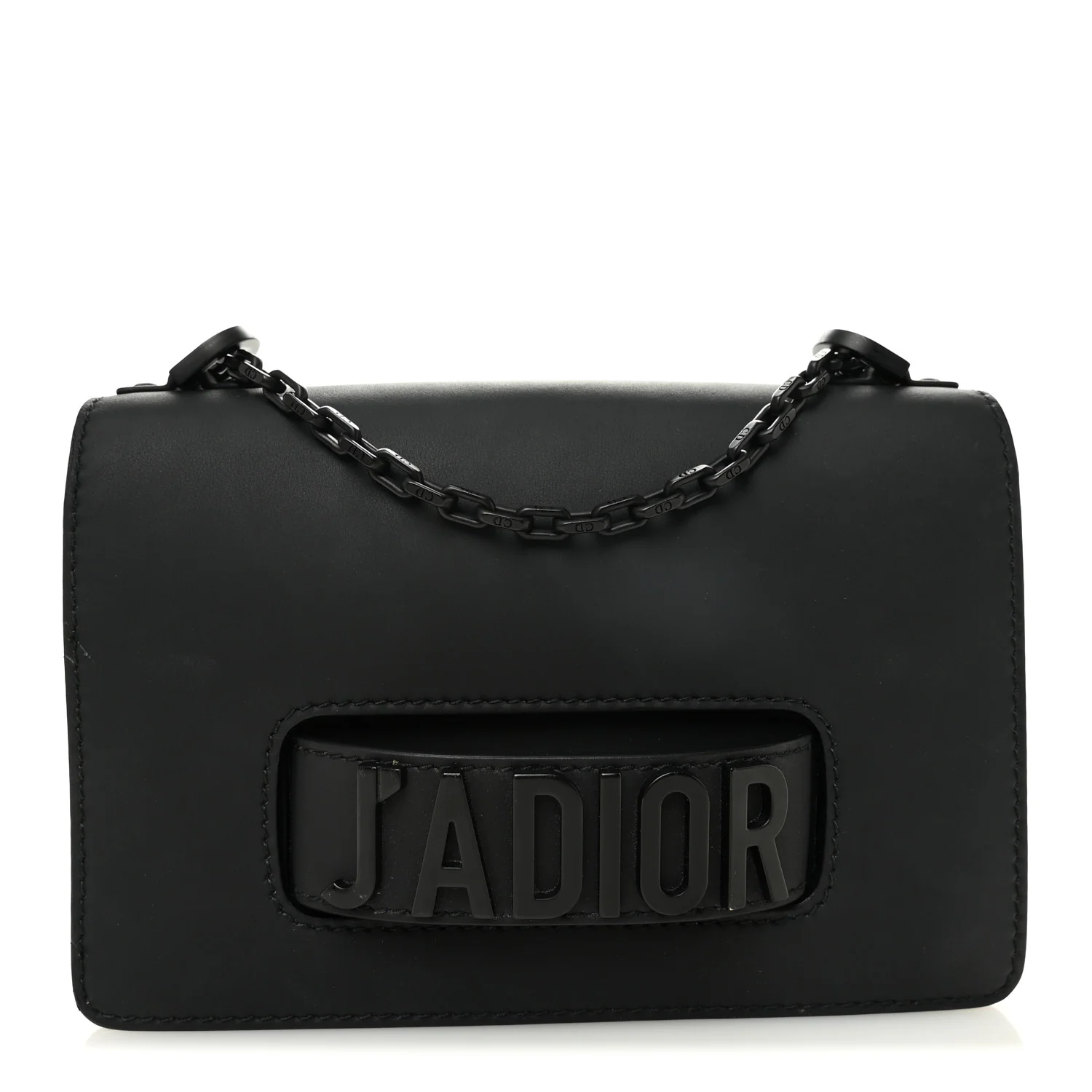 Ultra Matte Calfskin J'Adior Chain Flap Bag Black