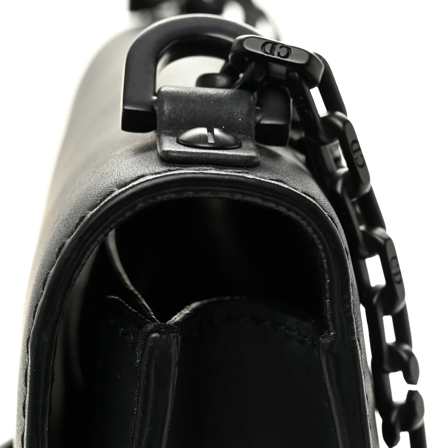 Ultra Matte Calfskin J'Adior Chain Flap Bag Black - Image 11