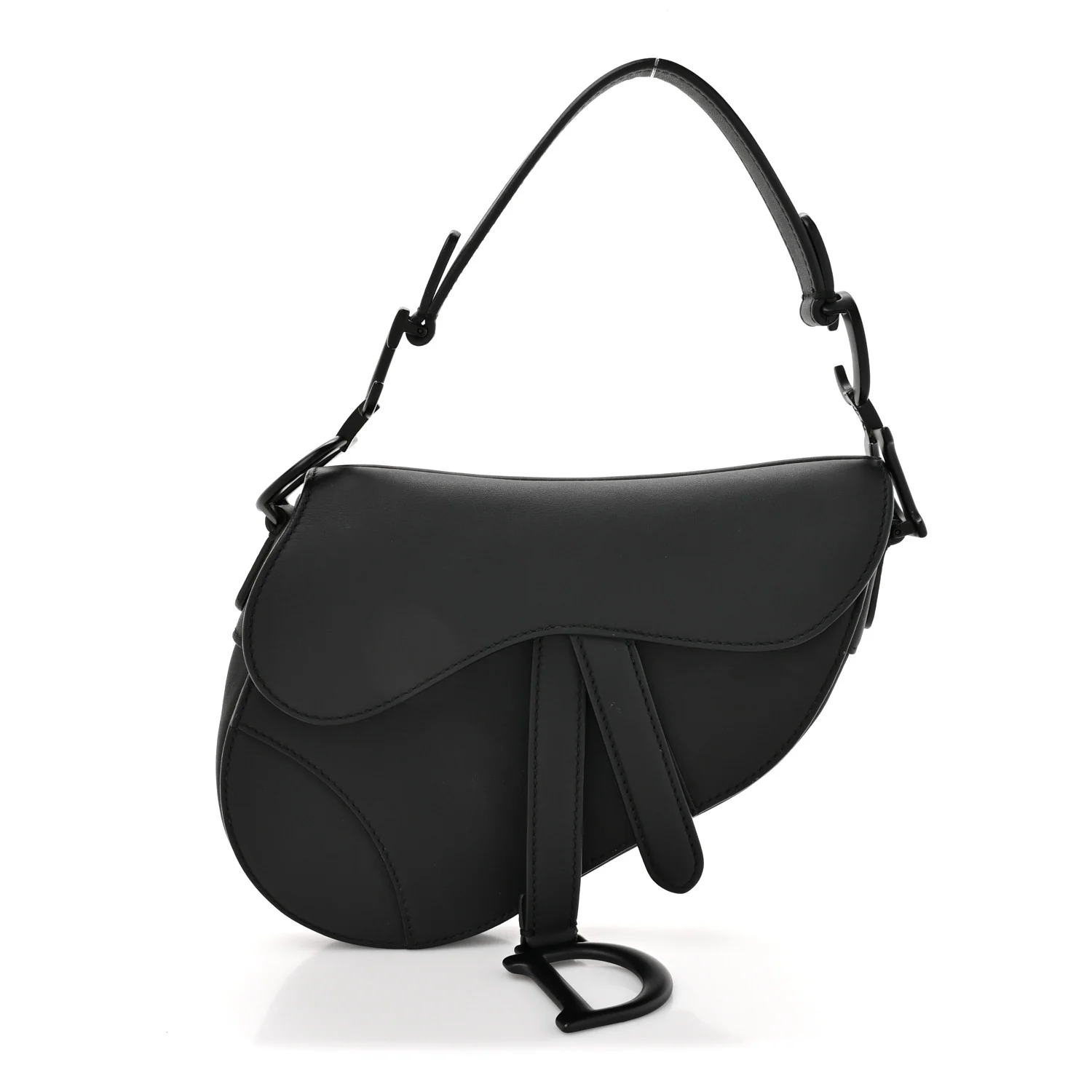 Ultra Matte Calfskin Mini Saddle Bag Black