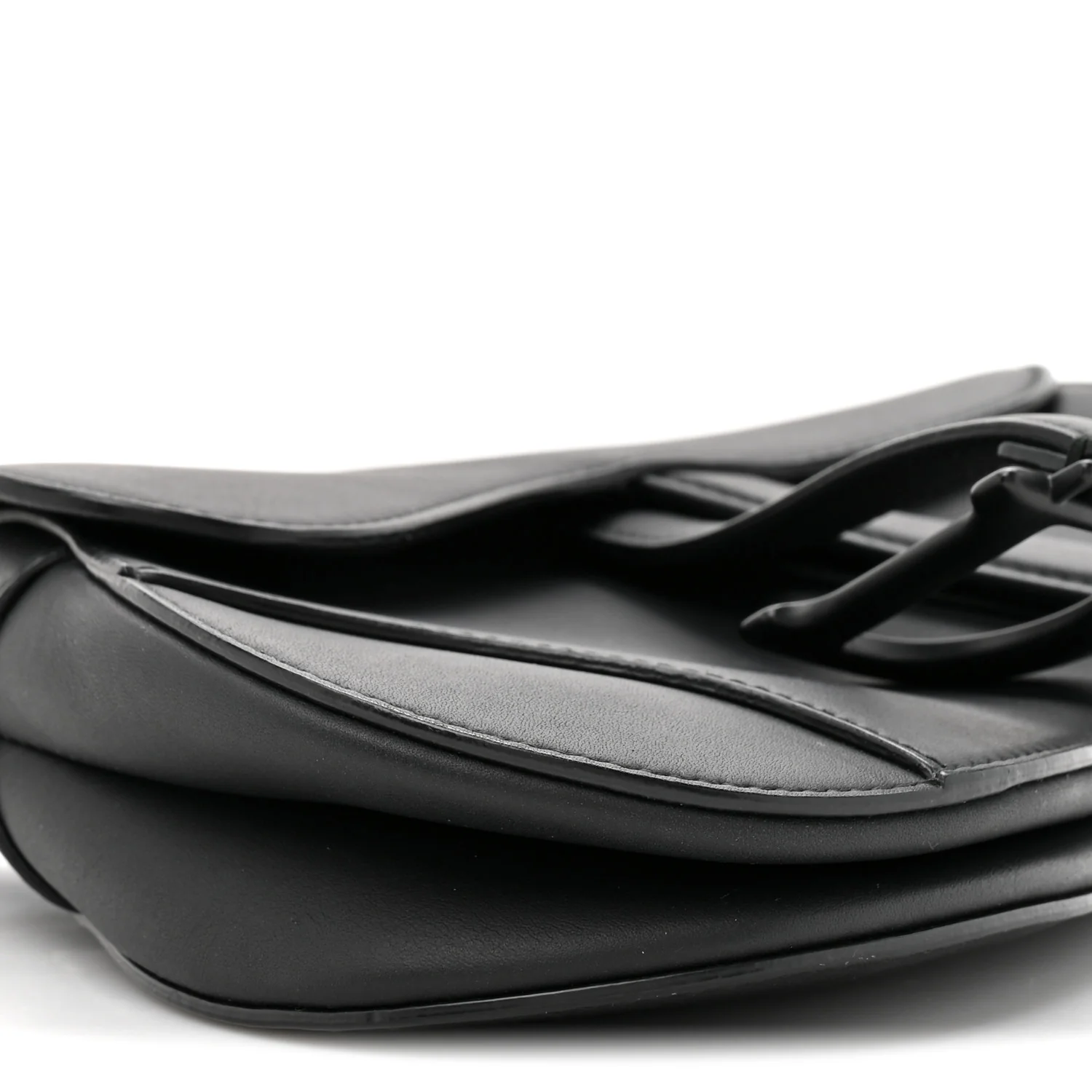 Ultra Matte Calfskin Mini Saddle Bag Black - Image 10