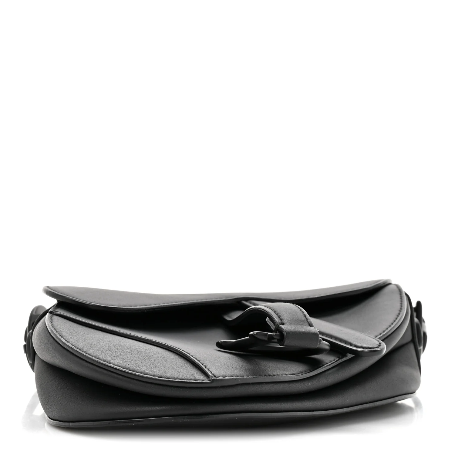 Ultra Matte Calfskin Mini Saddle Bag Black - Image 4