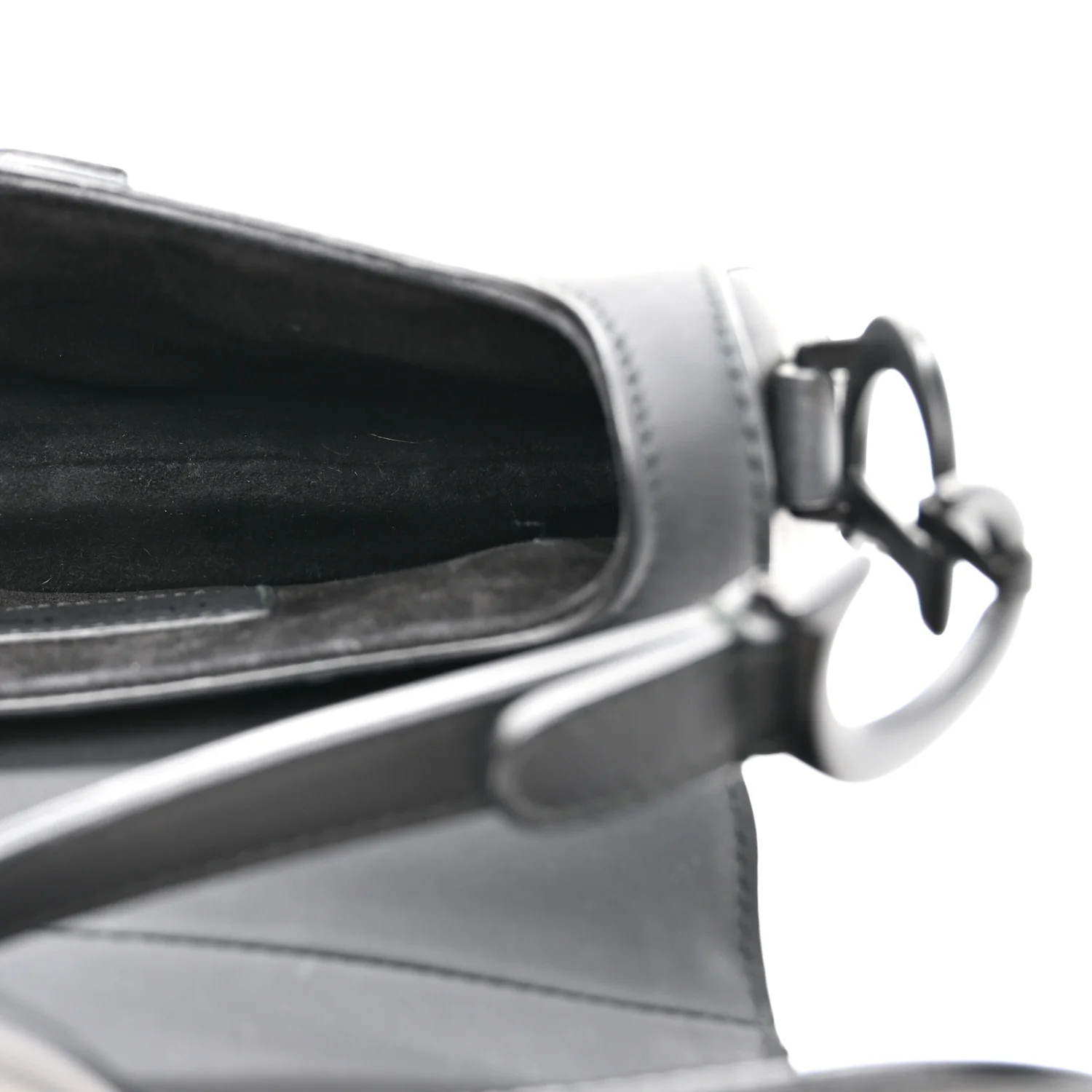Ultra Matte Calfskin Mini Saddle Bag Black - Image 5