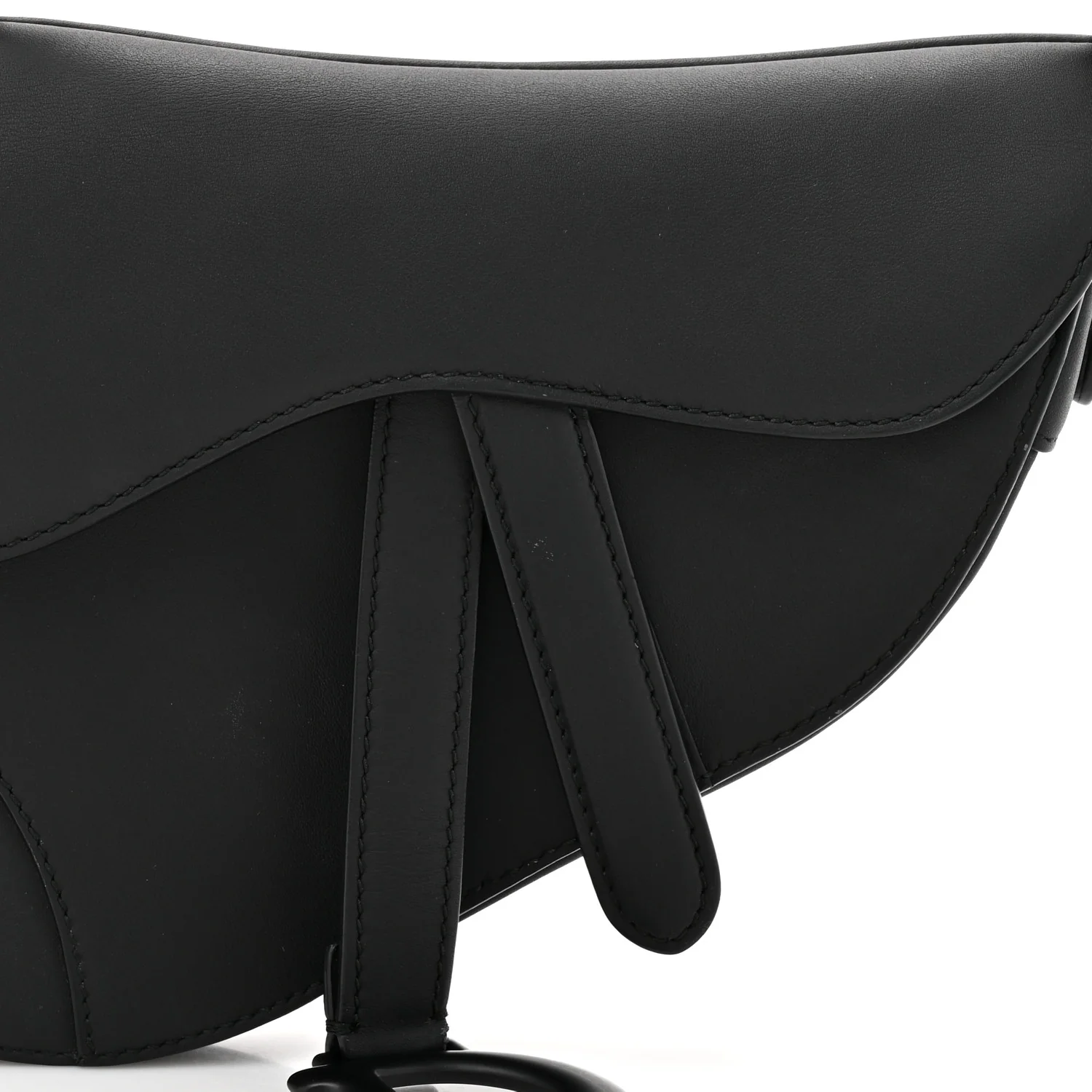 Ultra Matte Calfskin Mini Saddle Bag Black - Image 8