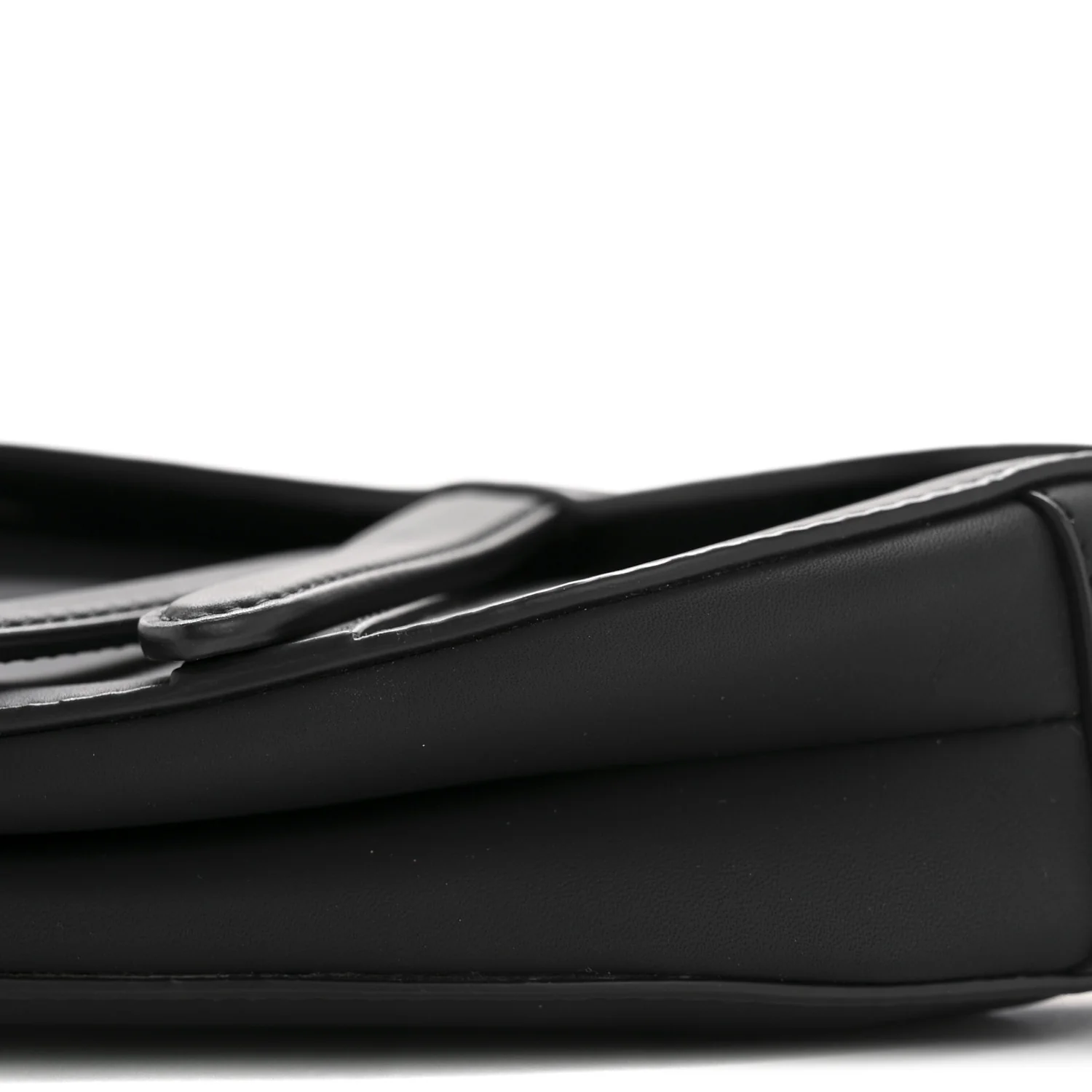 Ultra Matte Calfskin Mini Saddle Bag Black - Image 10