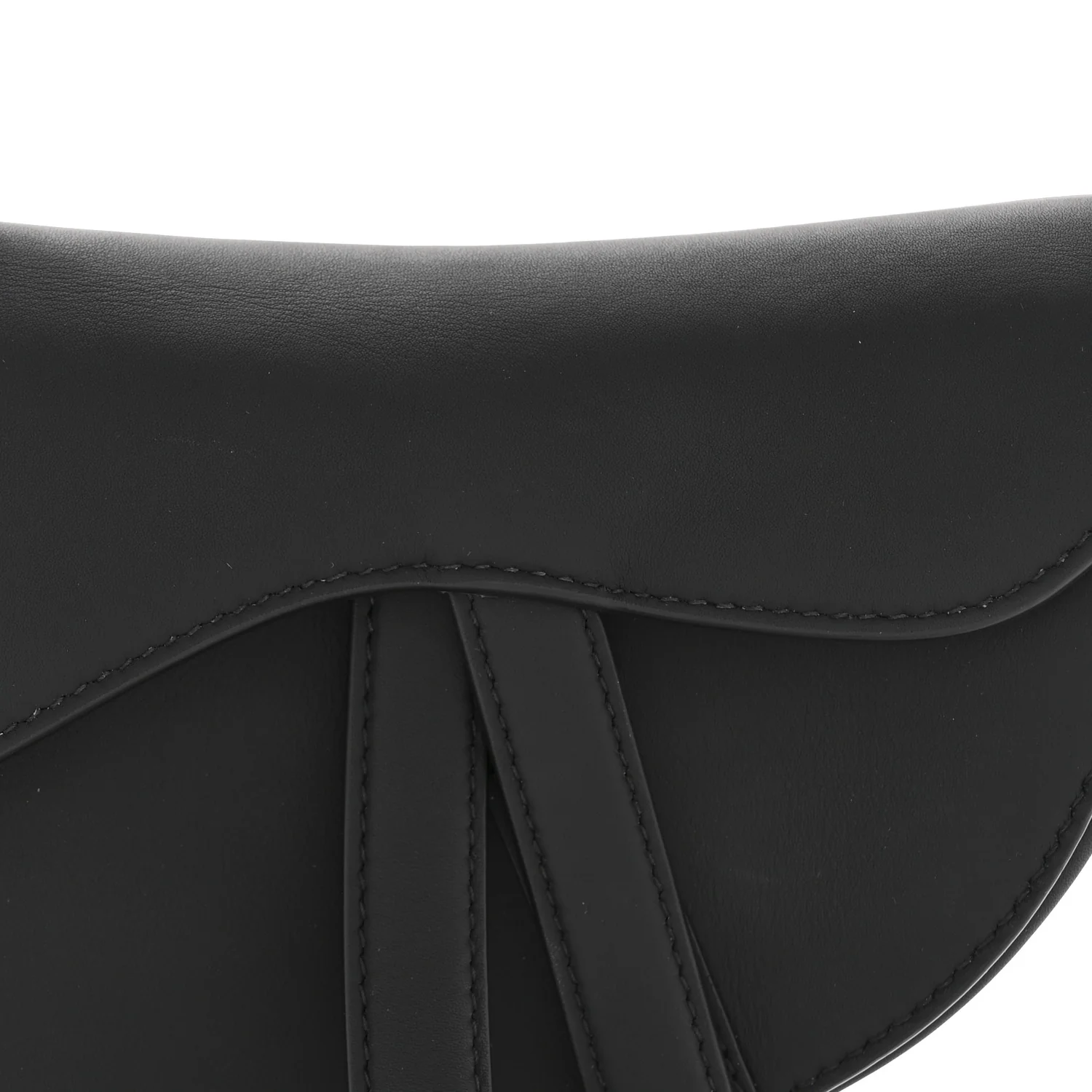 Ultra Matte Calfskin Mini Saddle Bag Black - Image 8