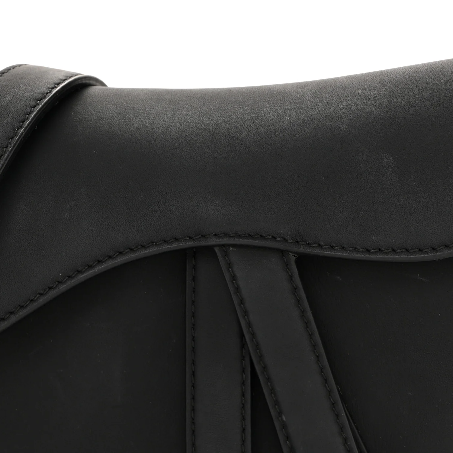 Ultra Matte Calfskin Mini Saddle Bag With Strap Black - Image 8