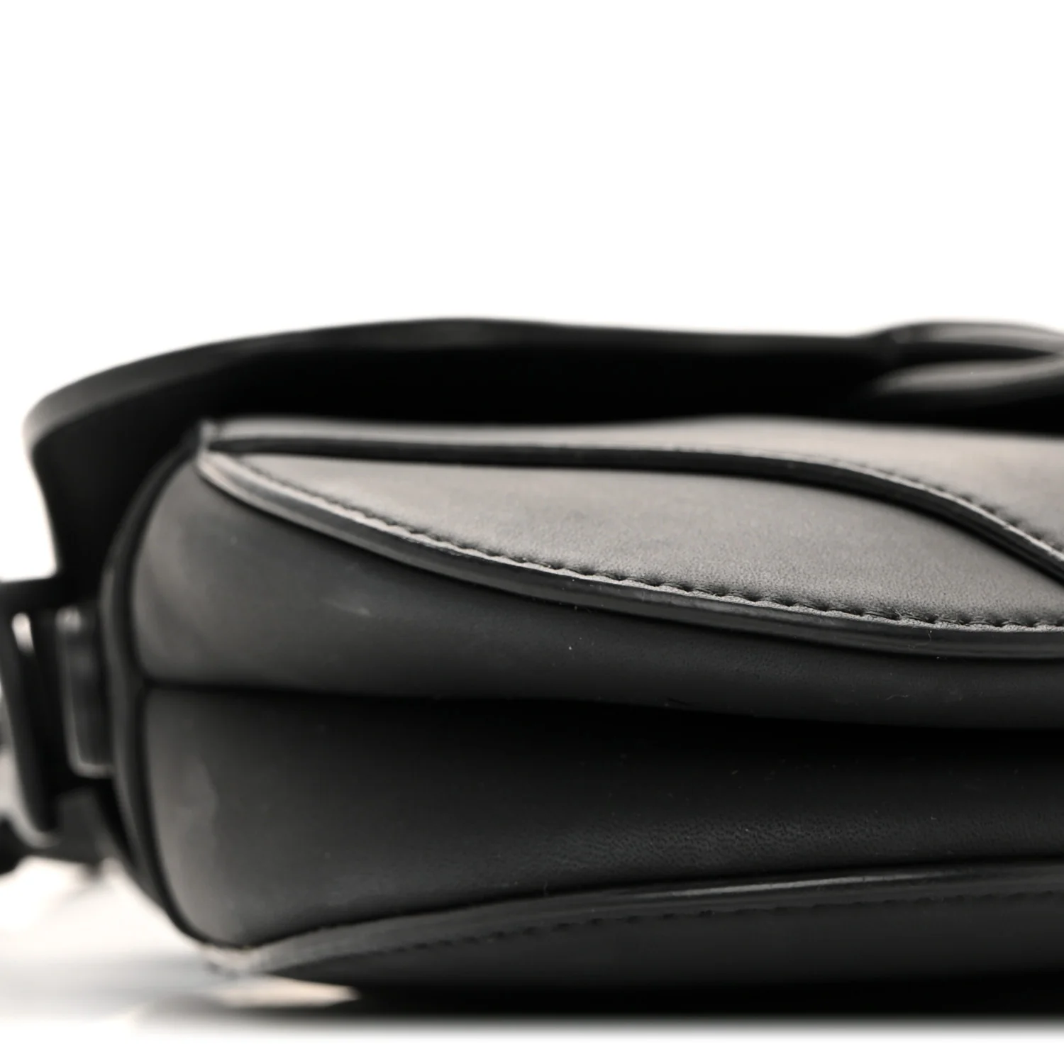 Ultra Matte Calfskin Mini Saddle Bag With Strap Black - Image 9