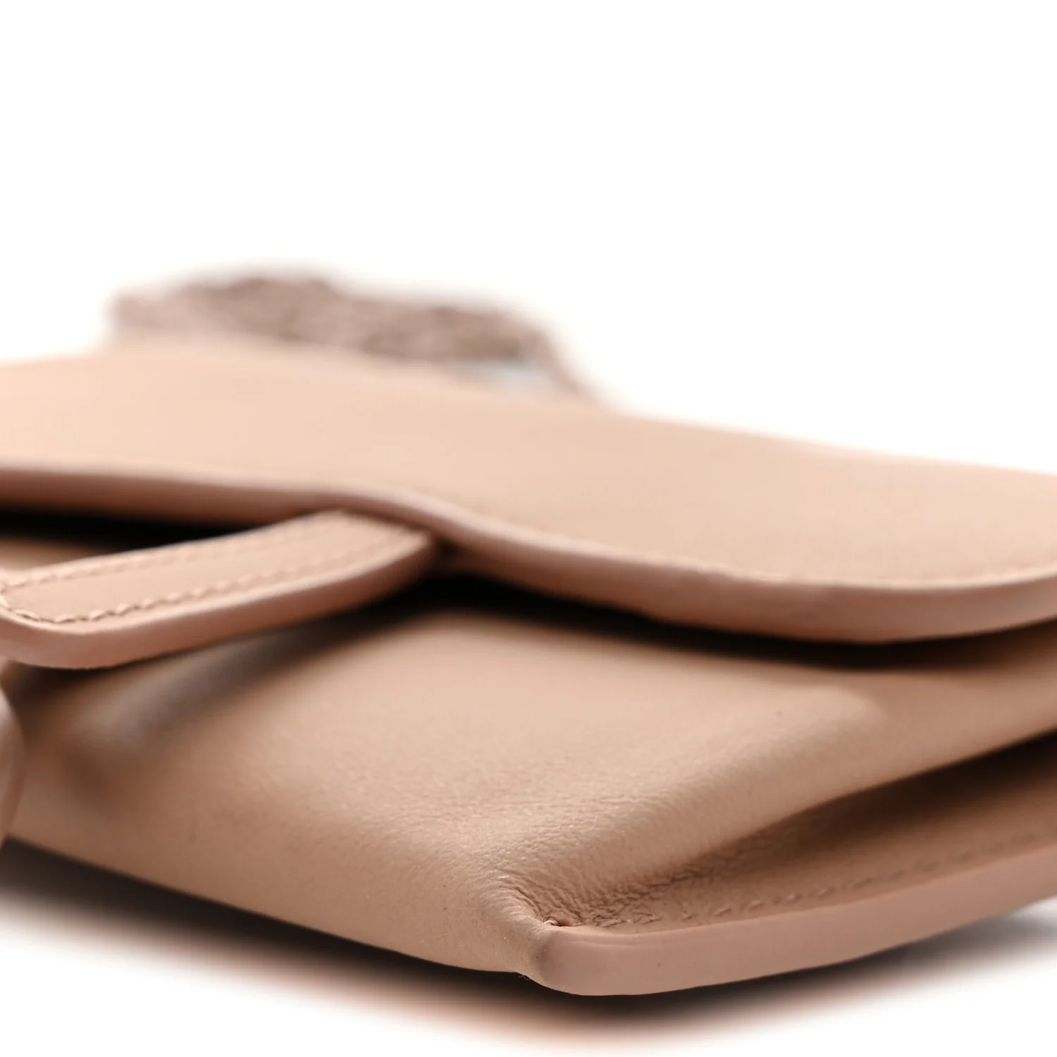 Ultra Matte Calfskin Nano Saddle Chain Pouch Rose Des Vents - Image 10
