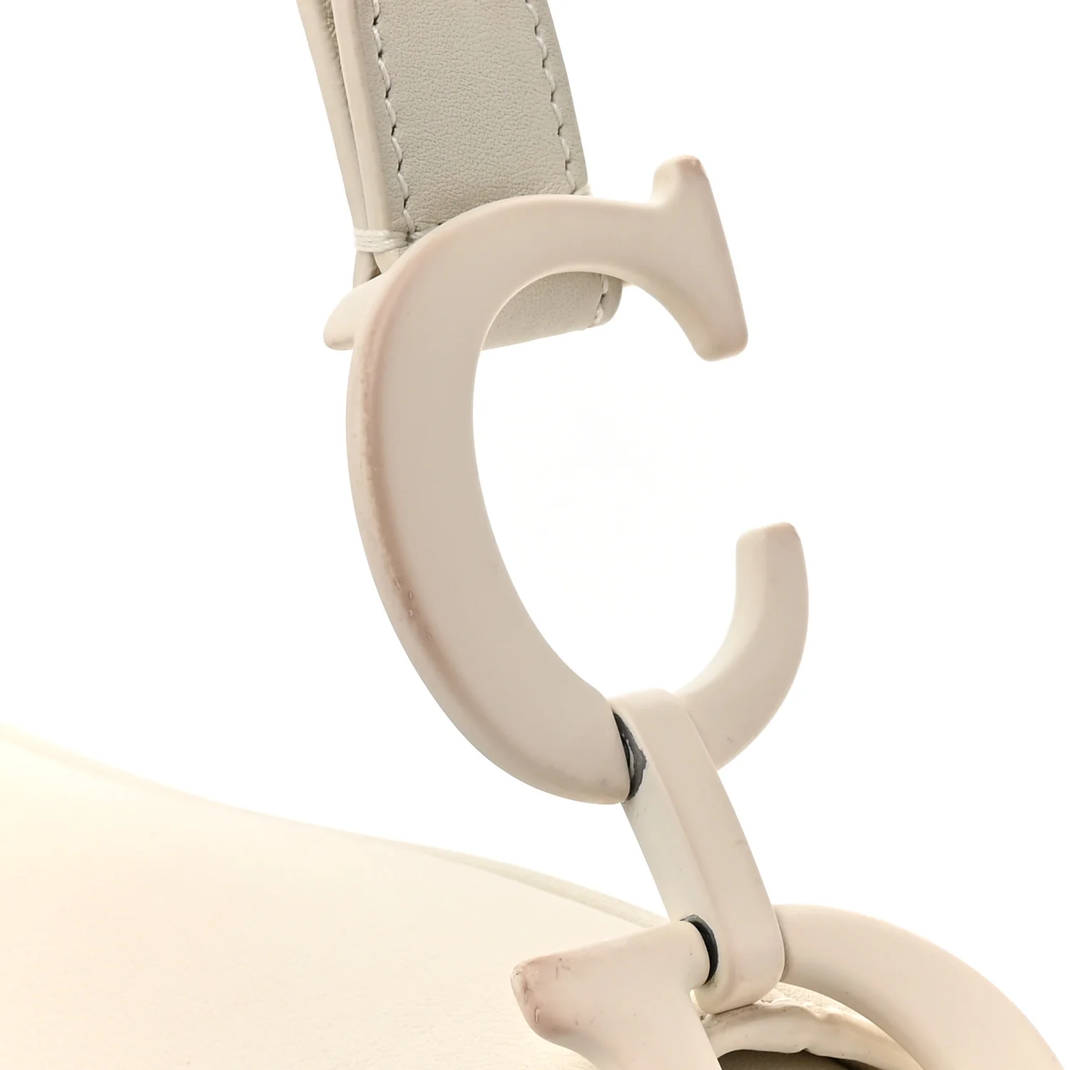 Ultra Matte Calfskin Saddle Bag Off White - Image 14