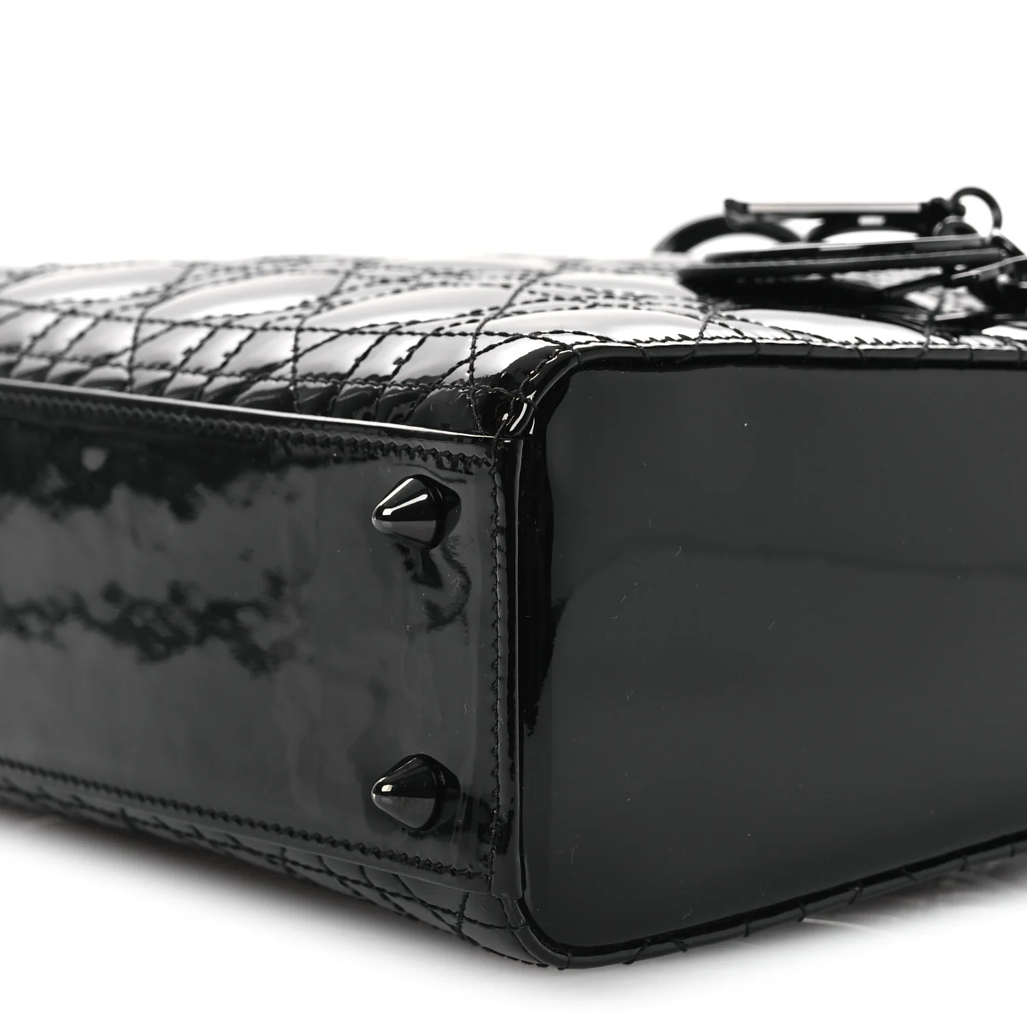 Ultraglossy Patent Cannage Small Lady Dior Black - Image 10