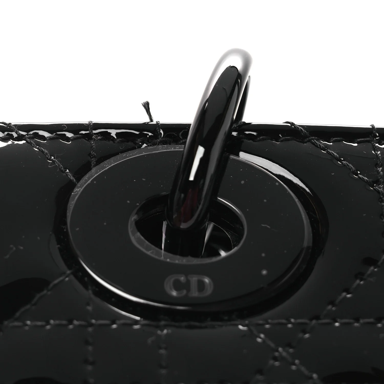 Ultraglossy Patent Cannage Small Lady Dior Black - Image 11