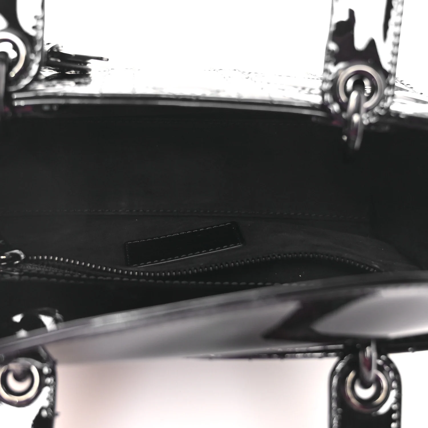 Ultraglossy Patent Cannage Small Lady Dior Black - Image 5