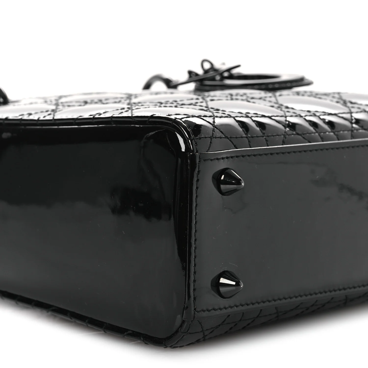 Ultraglossy Patent Cannage Small Lady Dior Black - Image 9