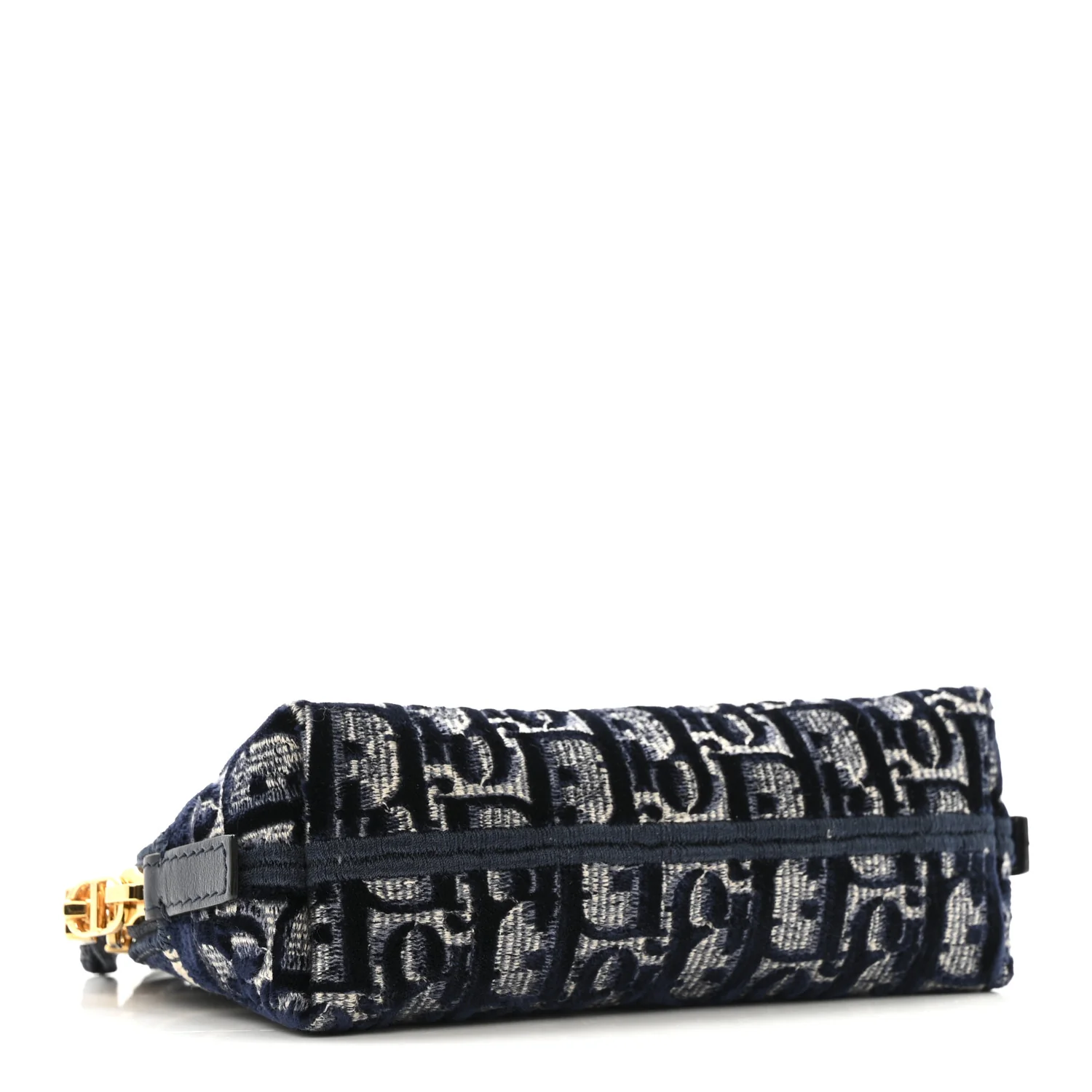 Velvet Oblique Cosmetic Pouch Blue - Image 4