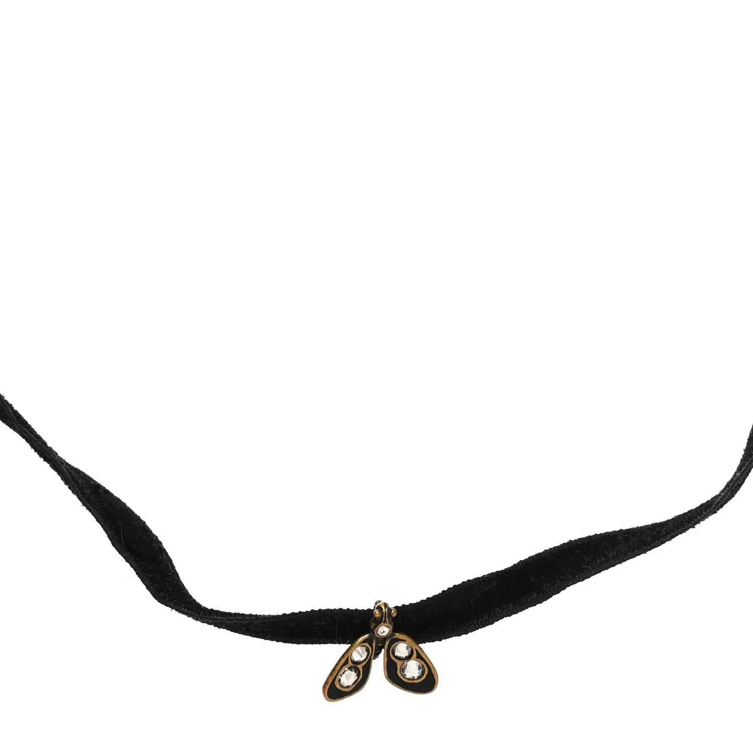 Velvet Ribbon Butterfly Choker Necklace Black