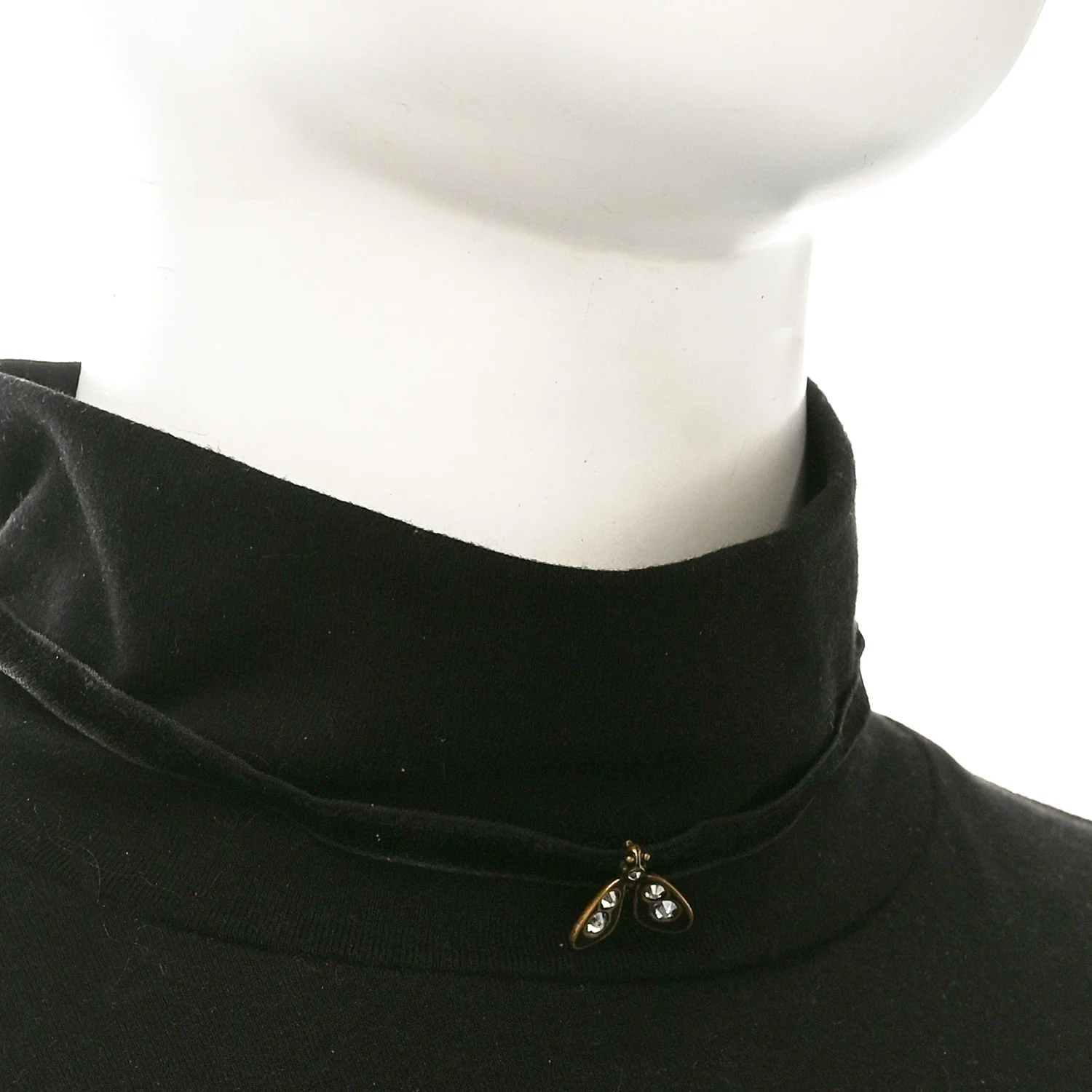 Velvet Ribbon Butterfly Choker Necklace Black - Image 2