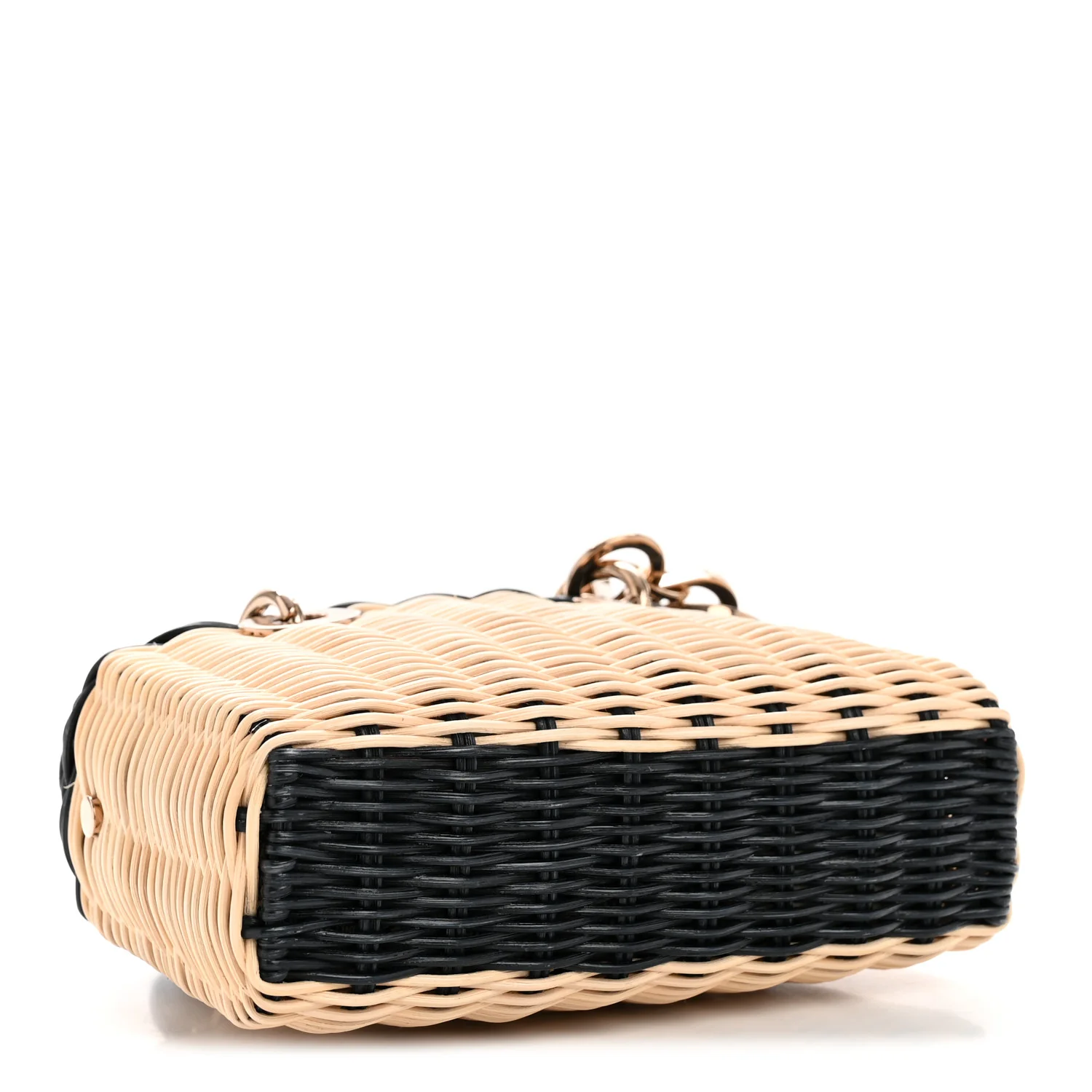 Wicker Oblique Micro Lady D-Joy Bag Natural Black - Image 4