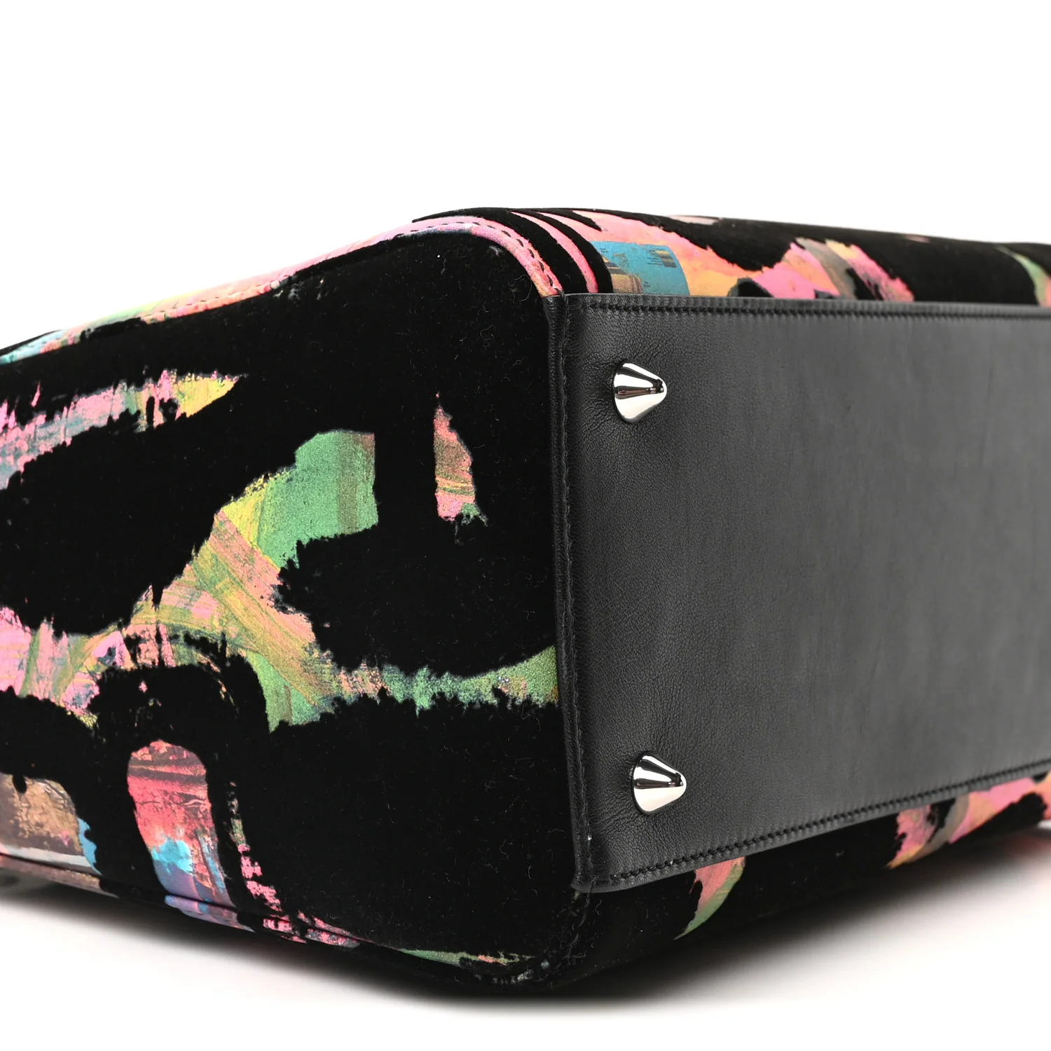 X CHRIS MARTIN Velvet Printed Medium Lady Dior Art Black Multicolor - Image 8