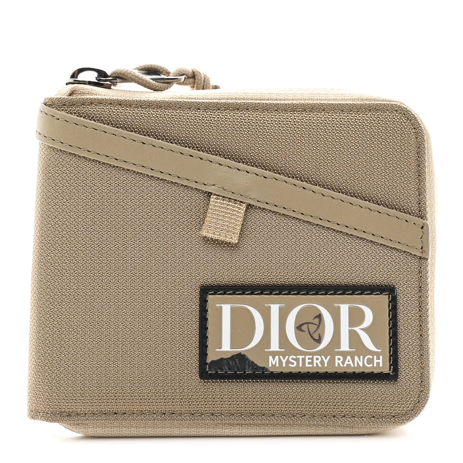 X MYSTERY RANCH Cordura Nylon Calfskin Zipped Bi-Fold Wallet Beige