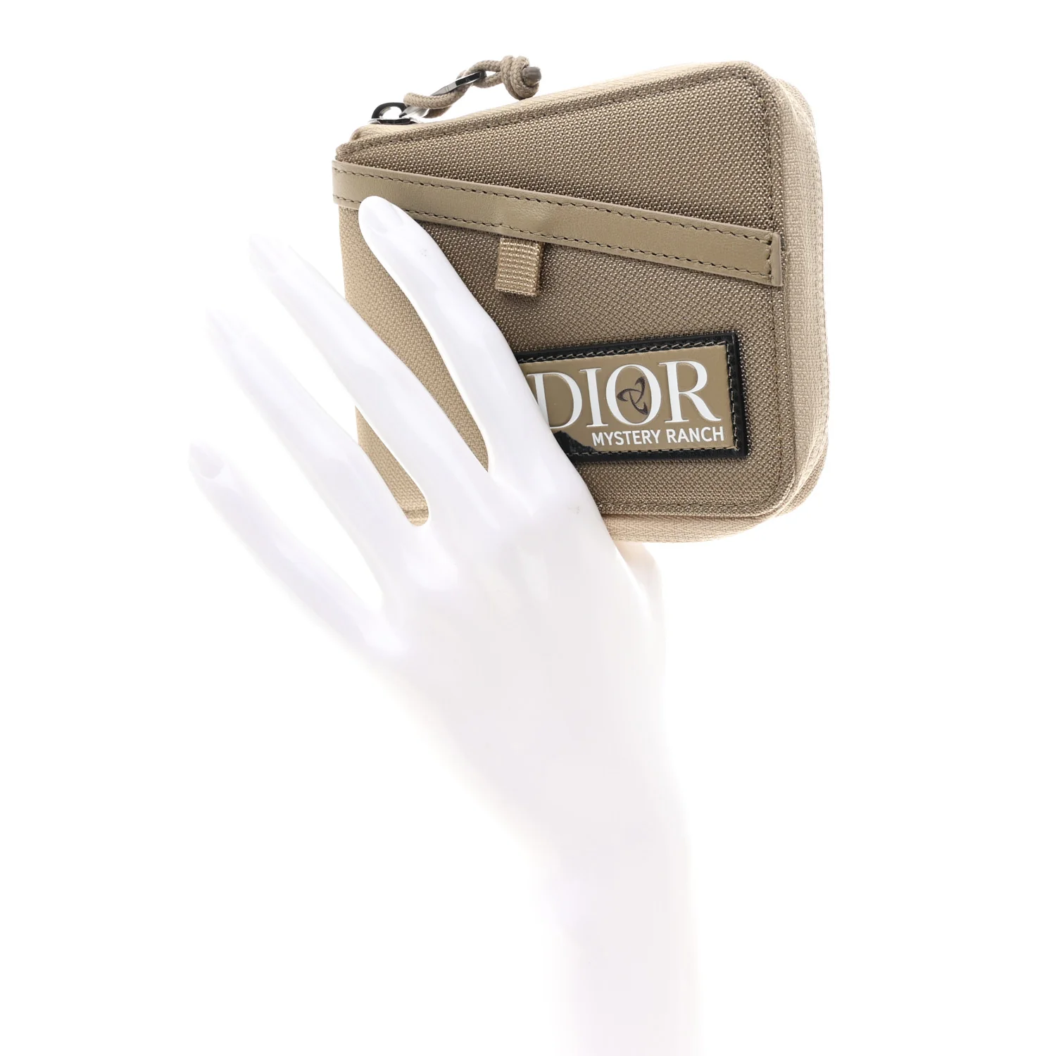 X MYSTERY RANCH Cordura Nylon Calfskin Zipped Bi-Fold Wallet Beige - Image 2