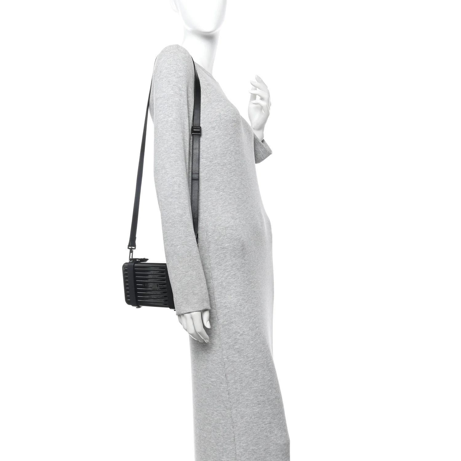 X RIMOWA Aluminum Personal Clutch On Strap Black - Image 2