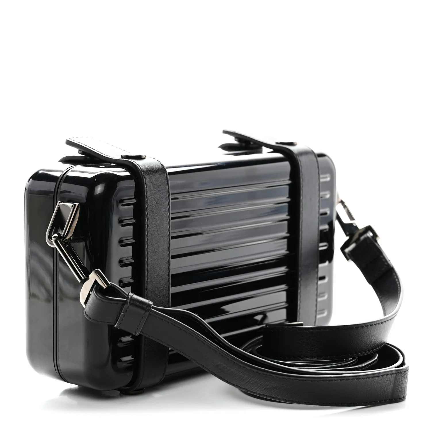X RIMOWA Aluminum Personal Clutch On Strap Black - Image 3