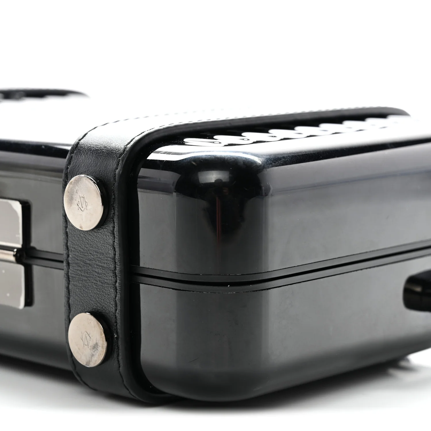 X RIMOWA Aluminum Personal Clutch On Strap Black - Image 9