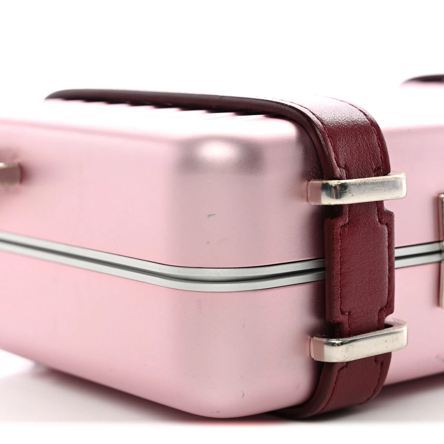 X RIMOWA Aluminum Personal Clutch On Strap Rose - Image 8