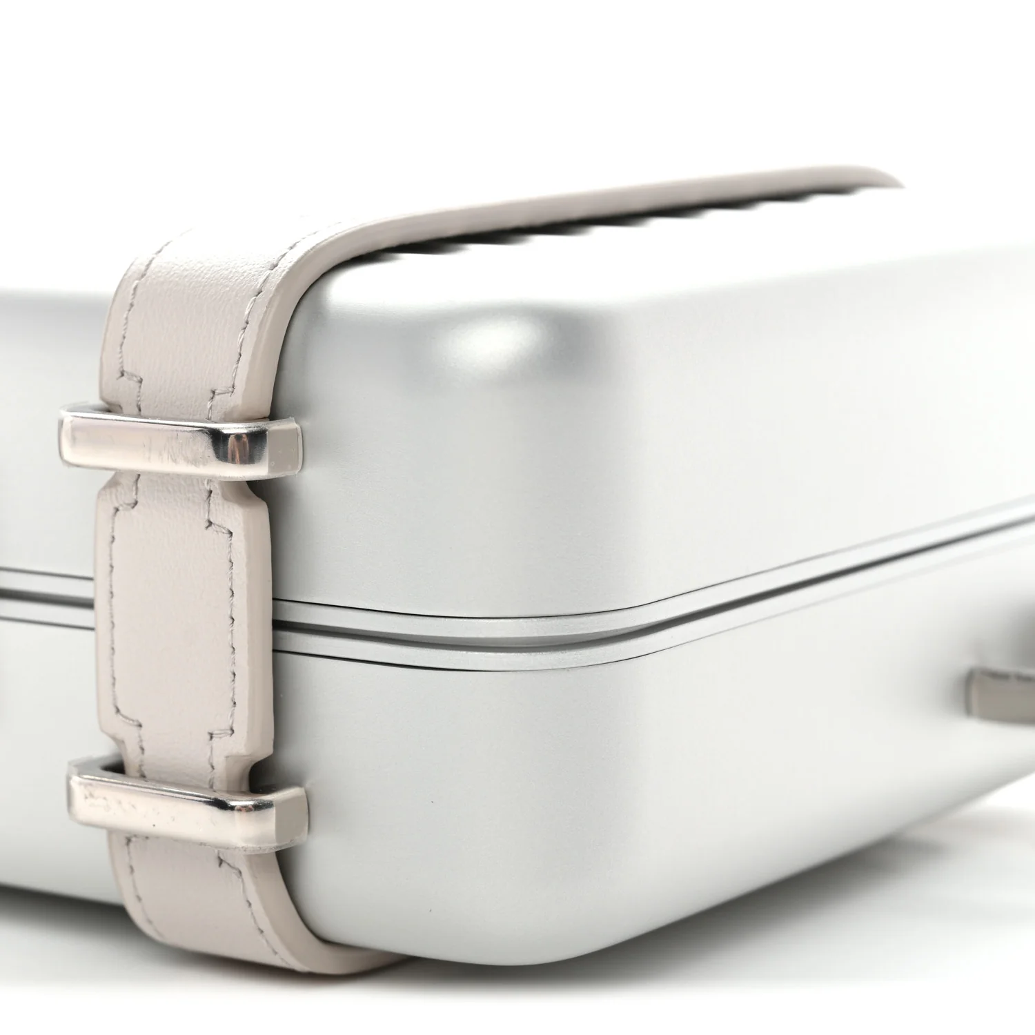 X RIMOWA Aluminum Personal Clutch On Strap Silver - Image 10