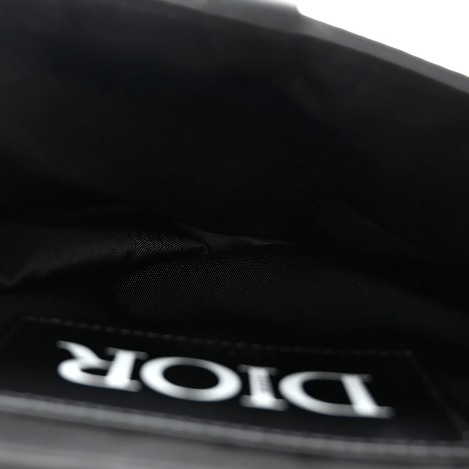 X SACAI Grained Calfskin Technical Fabric Mens Saddle Bag Black - Image 5