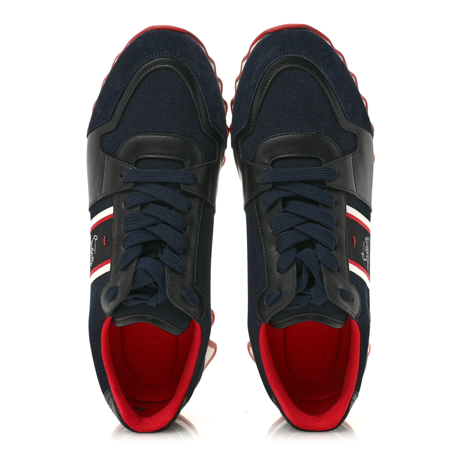 Calfskin Canvas Suede Olona Double Mens Nastroshark Sneakers 44 Navy - Image 2