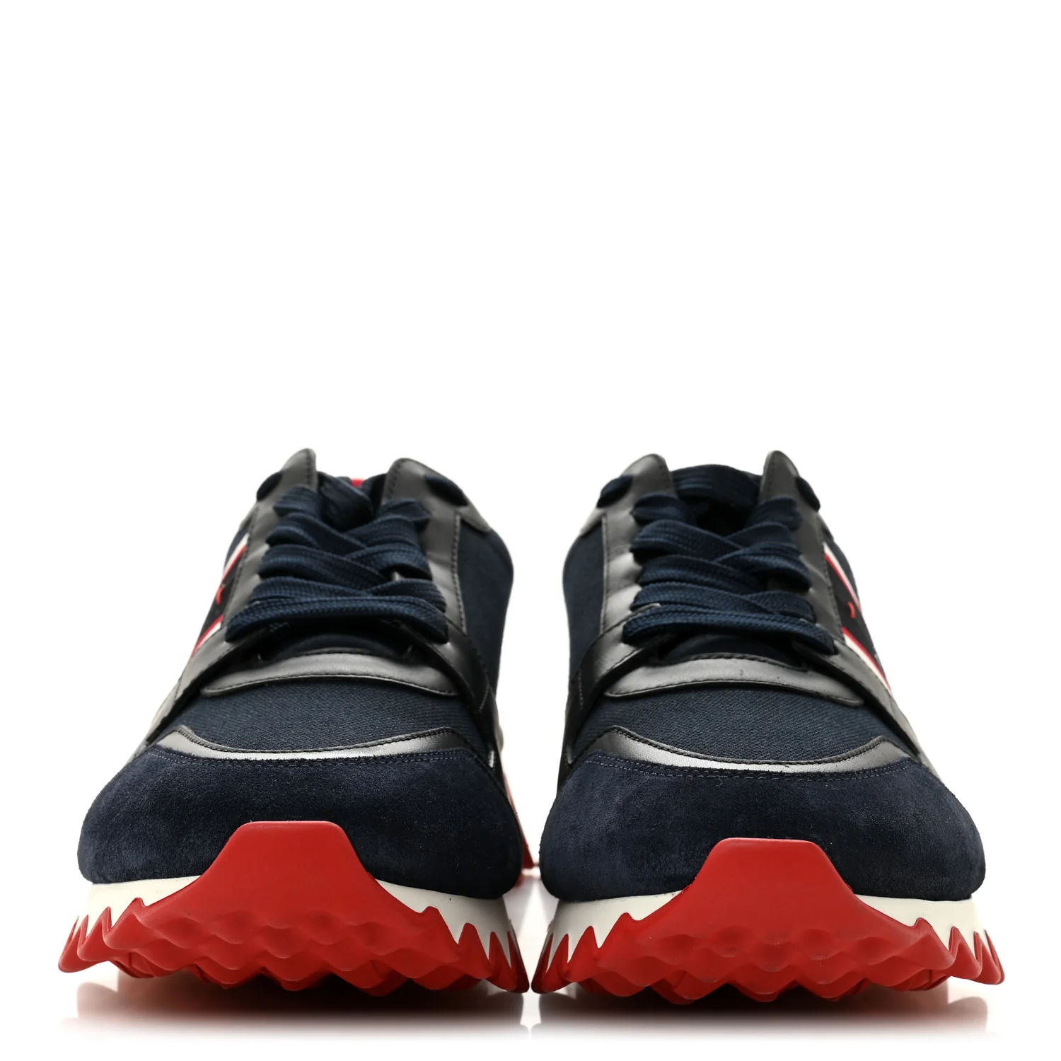 Calfskin Canvas Suede Olona Double Mens Nastroshark Sneakers 44 Navy - Image 3