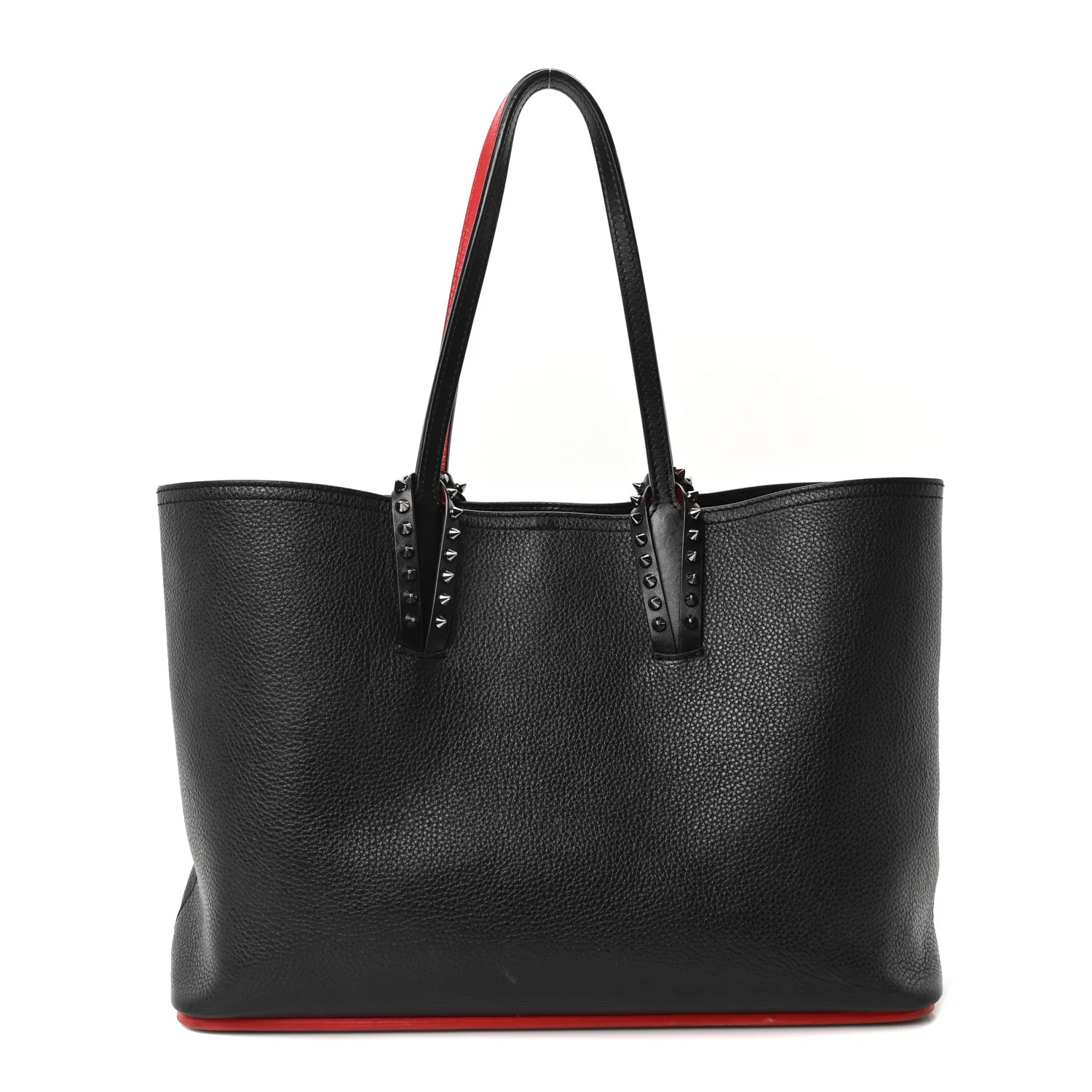 Calfskin Empire Spikes Small East West Cabata Tote Black