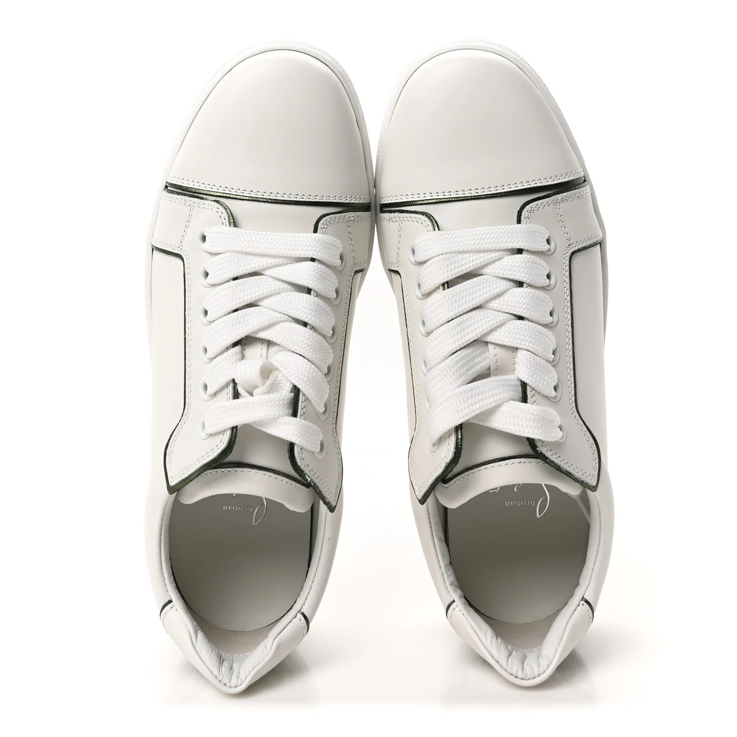 Calfskin Laminated Nappa Womens Fun Vieira Flat Sneakers 36.5 White Vertlaine - Image 2