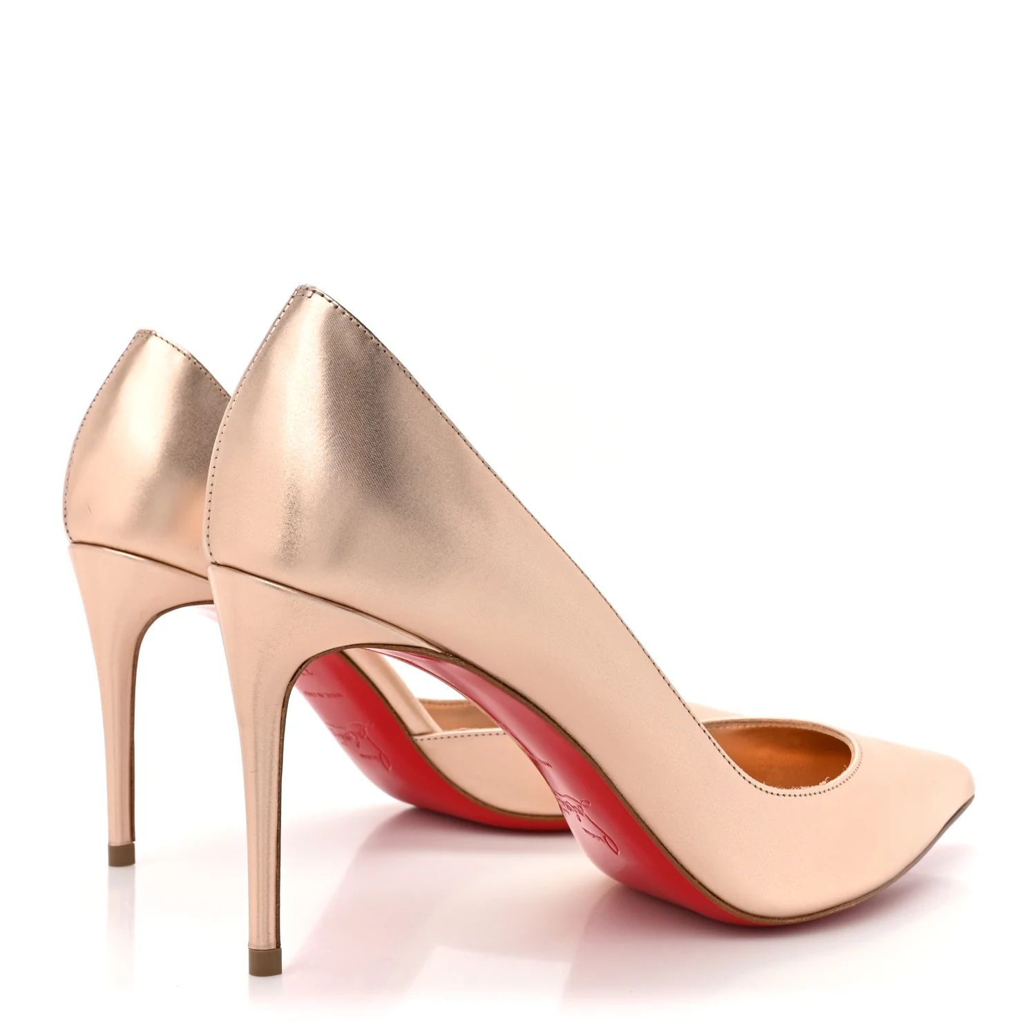 Calfskin Laminato Satin Iriza 85 Pumps 37.5 Leche - Image 10