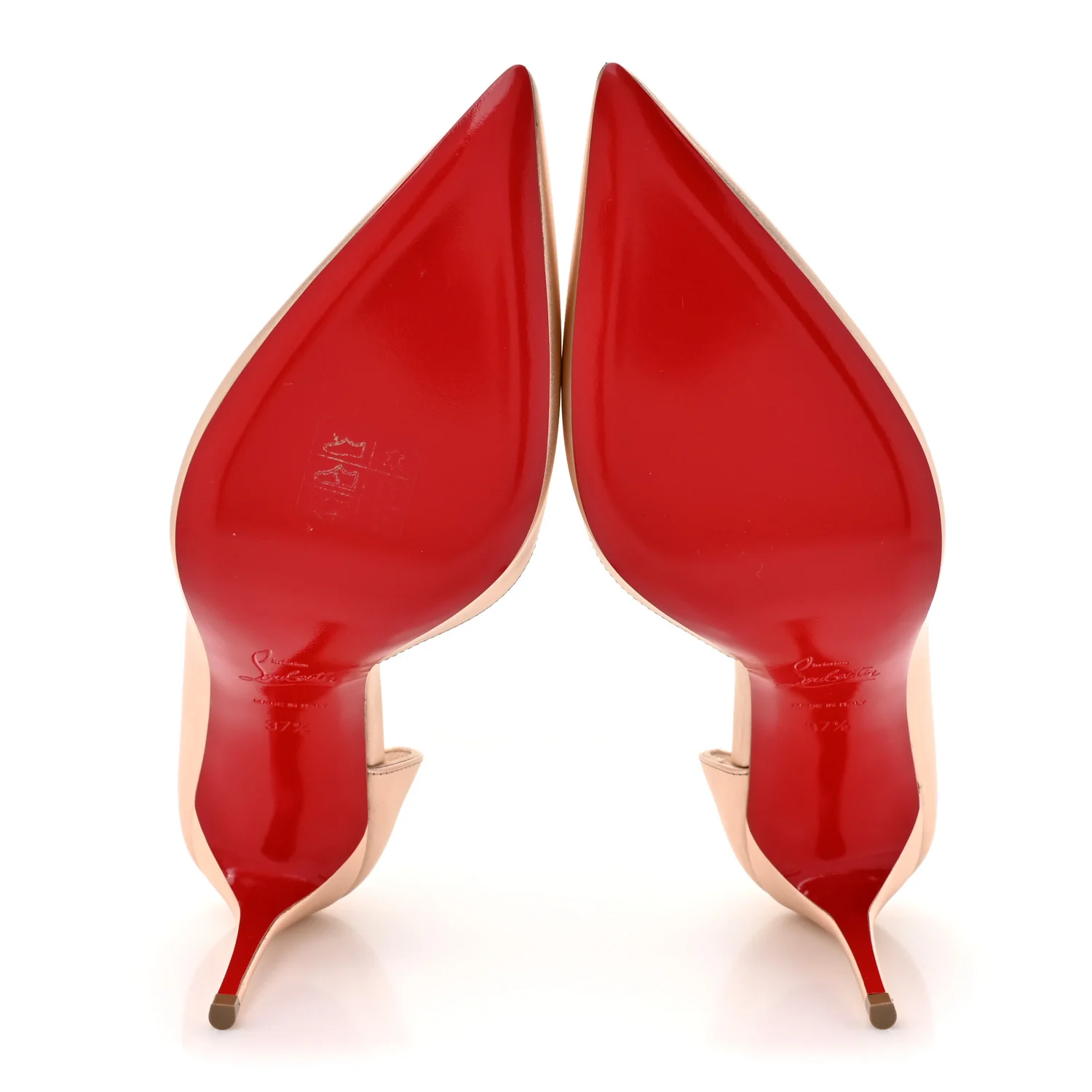 Calfskin Laminato Satin Iriza 85 Pumps 37.5 Leche - Image 11
