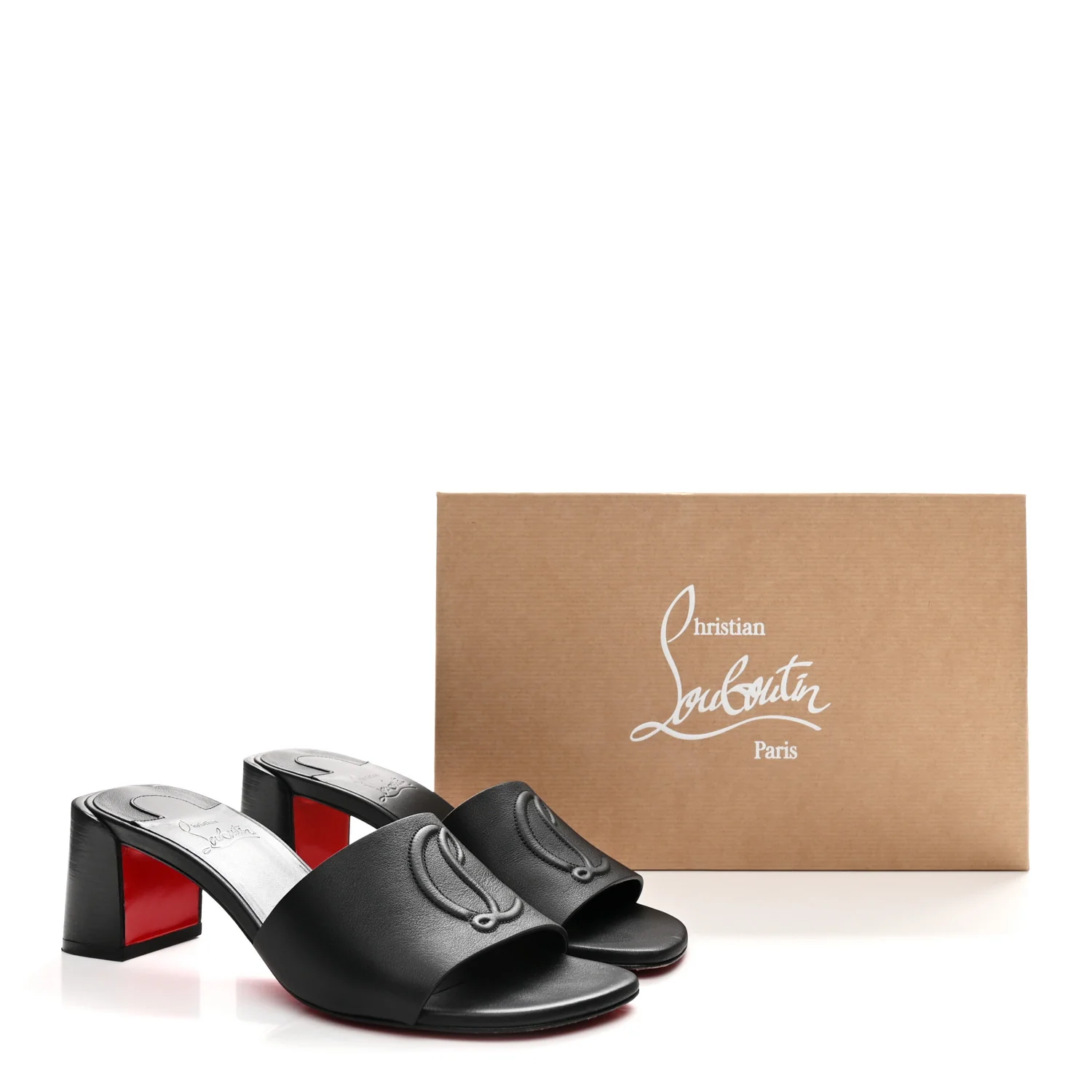 Calfskin Logo Embossed So CL 55 Mule 37.5 Black - Image 10
