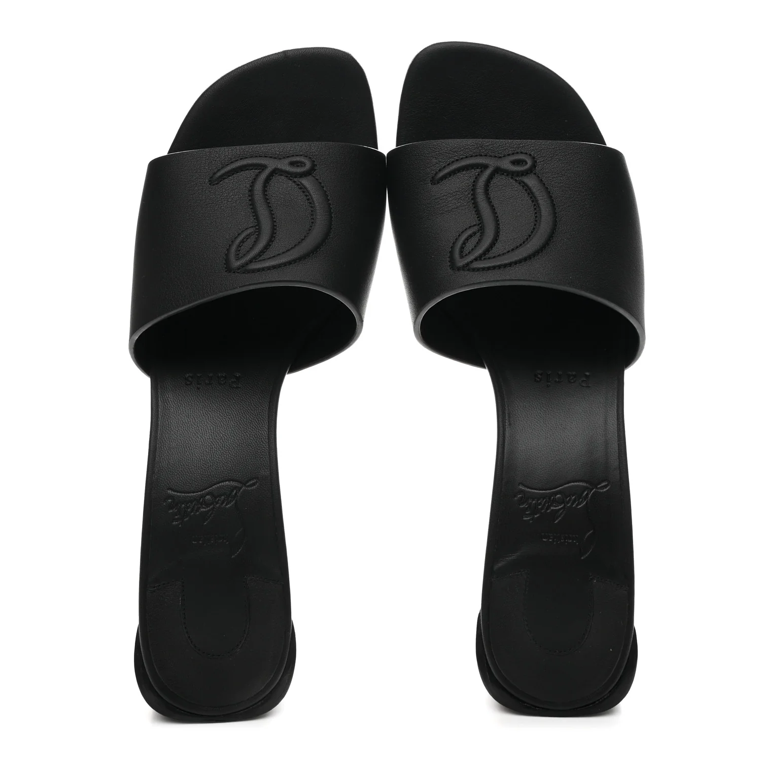 Calfskin Logo Embossed So CL 55 Mule 37.5 Black - Image 2