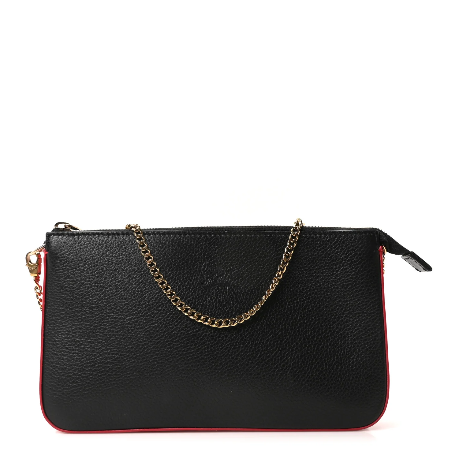 Calfskin Loubila Chain Clutch Black