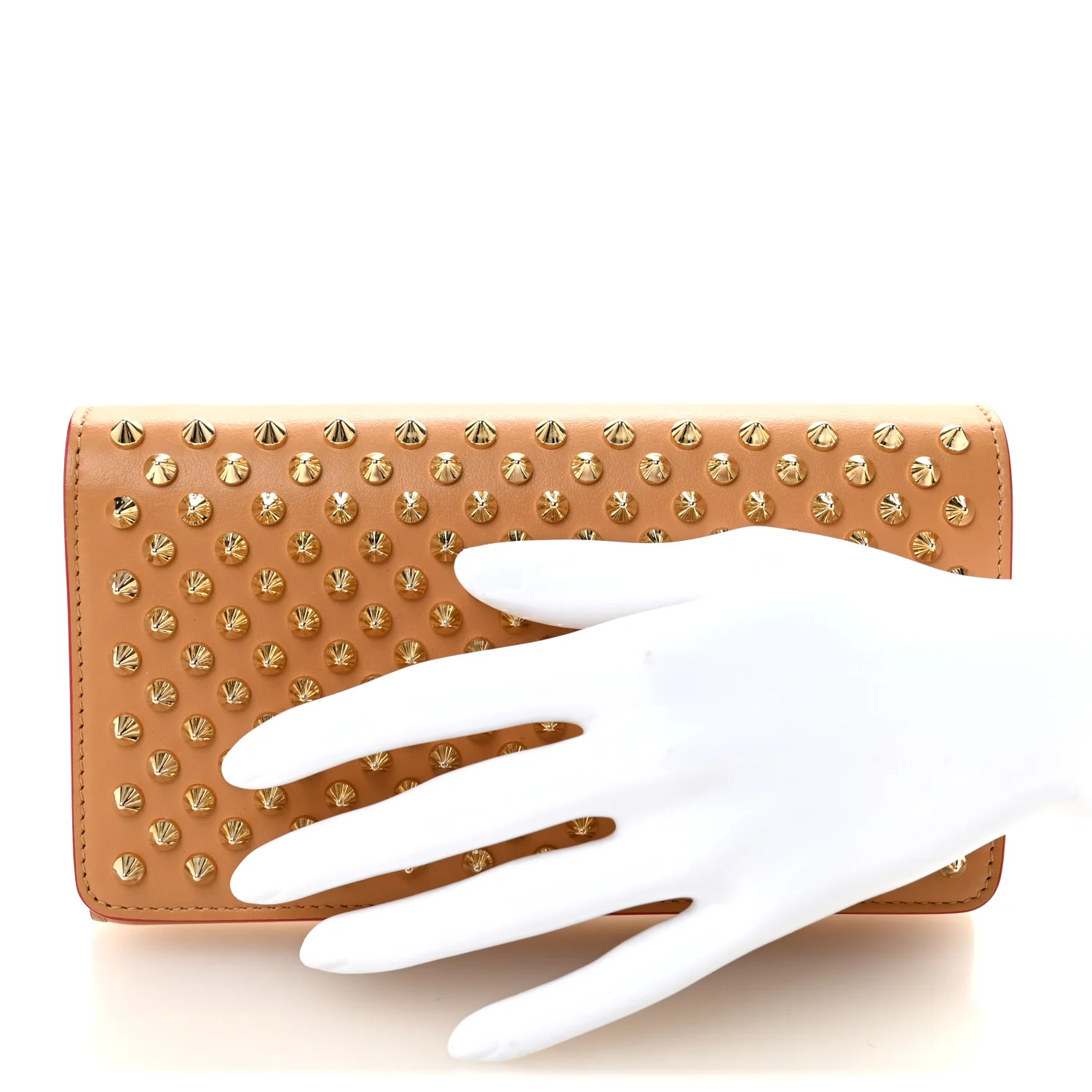 Calfskin Macaron Spiked Flap Wallet Cannelle - Image 2