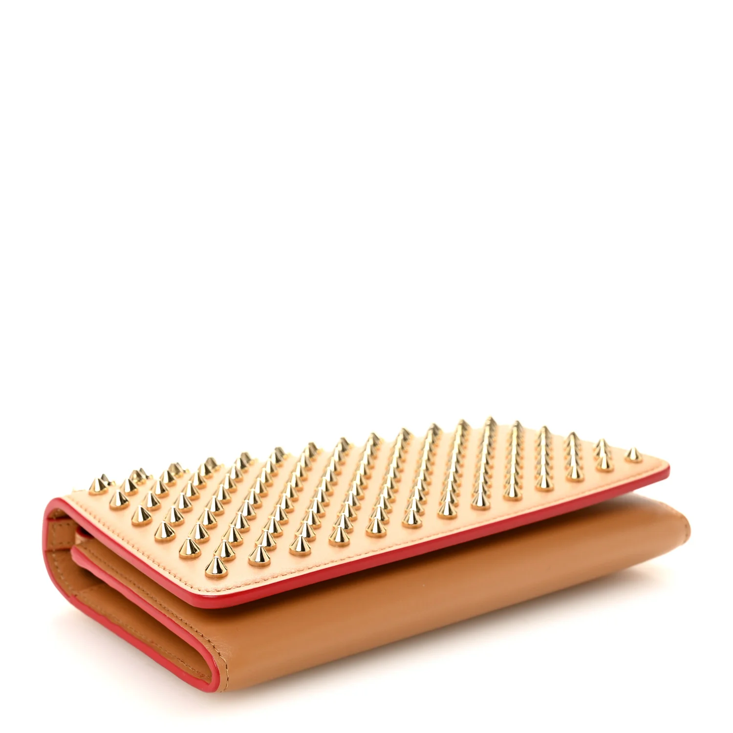 Calfskin Macaron Spiked Flap Wallet Cannelle - Image 4