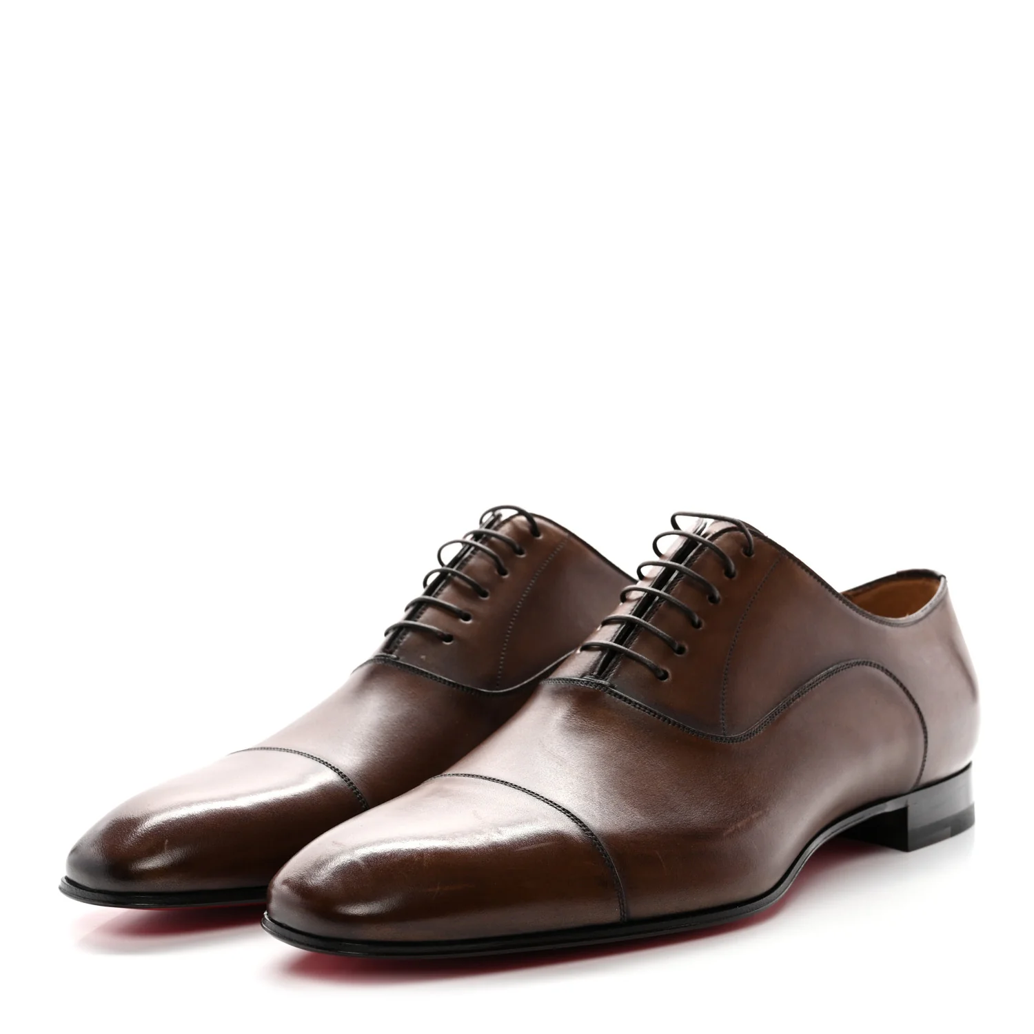 Calfskin Mens Greggo Flat Oxfords 42.5 Brown - Image 4