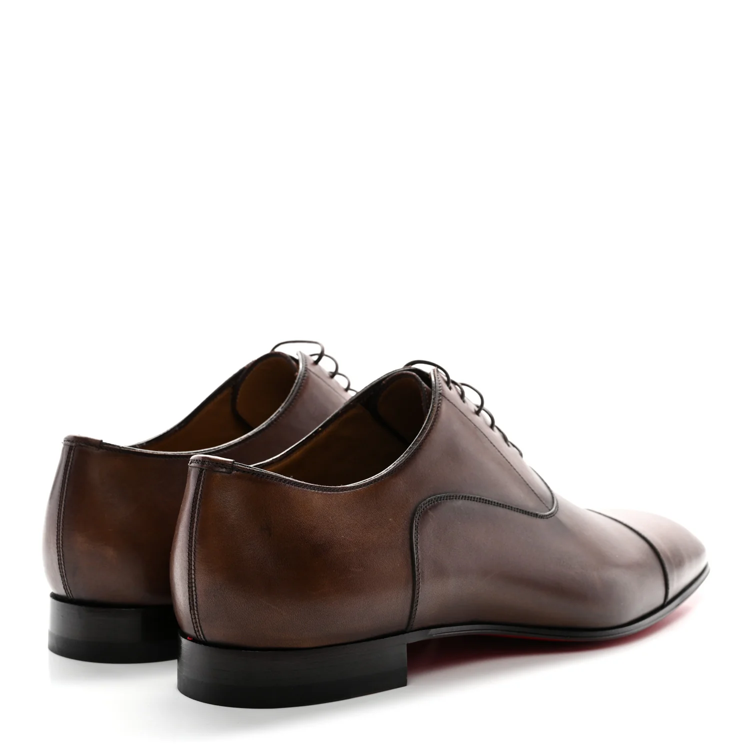 Calfskin Mens Greggo Flat Oxfords 42.5 Brown - Image 5