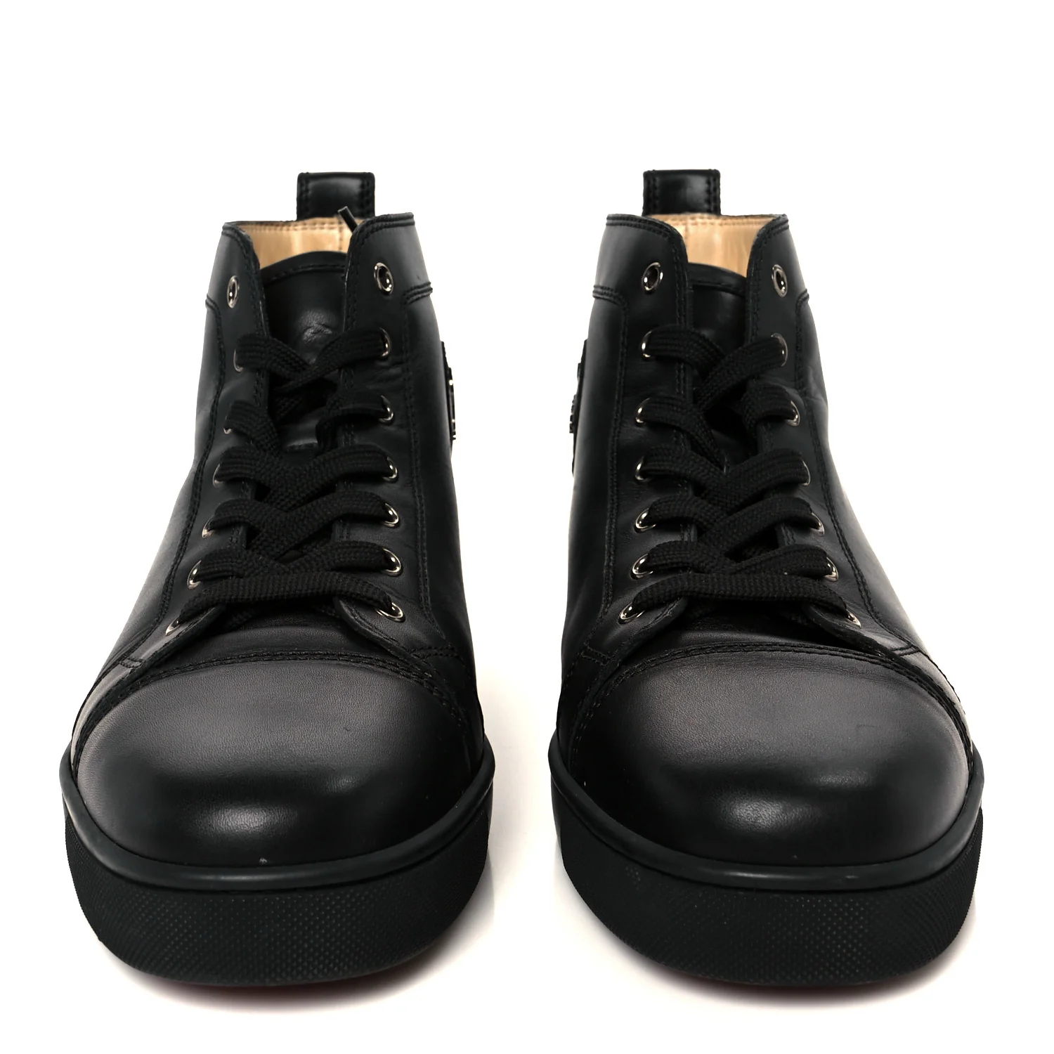 Calfskin Mens Louis High Top Sneakers 44 Black - Image 3