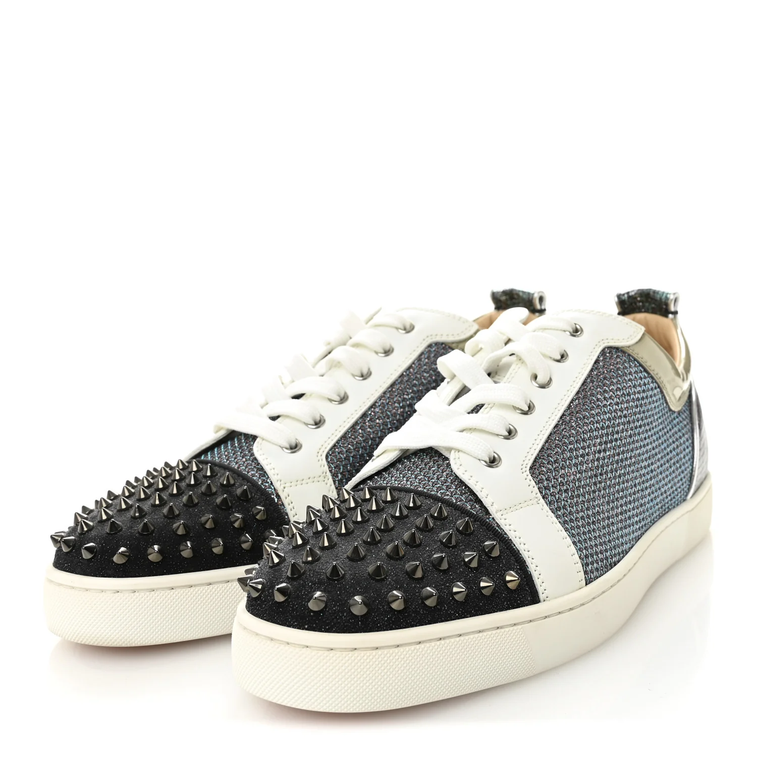 Calfskin Mens Louis Junior Spikes Orlato Flat Sneakers 46.5 Blue White - Image 3