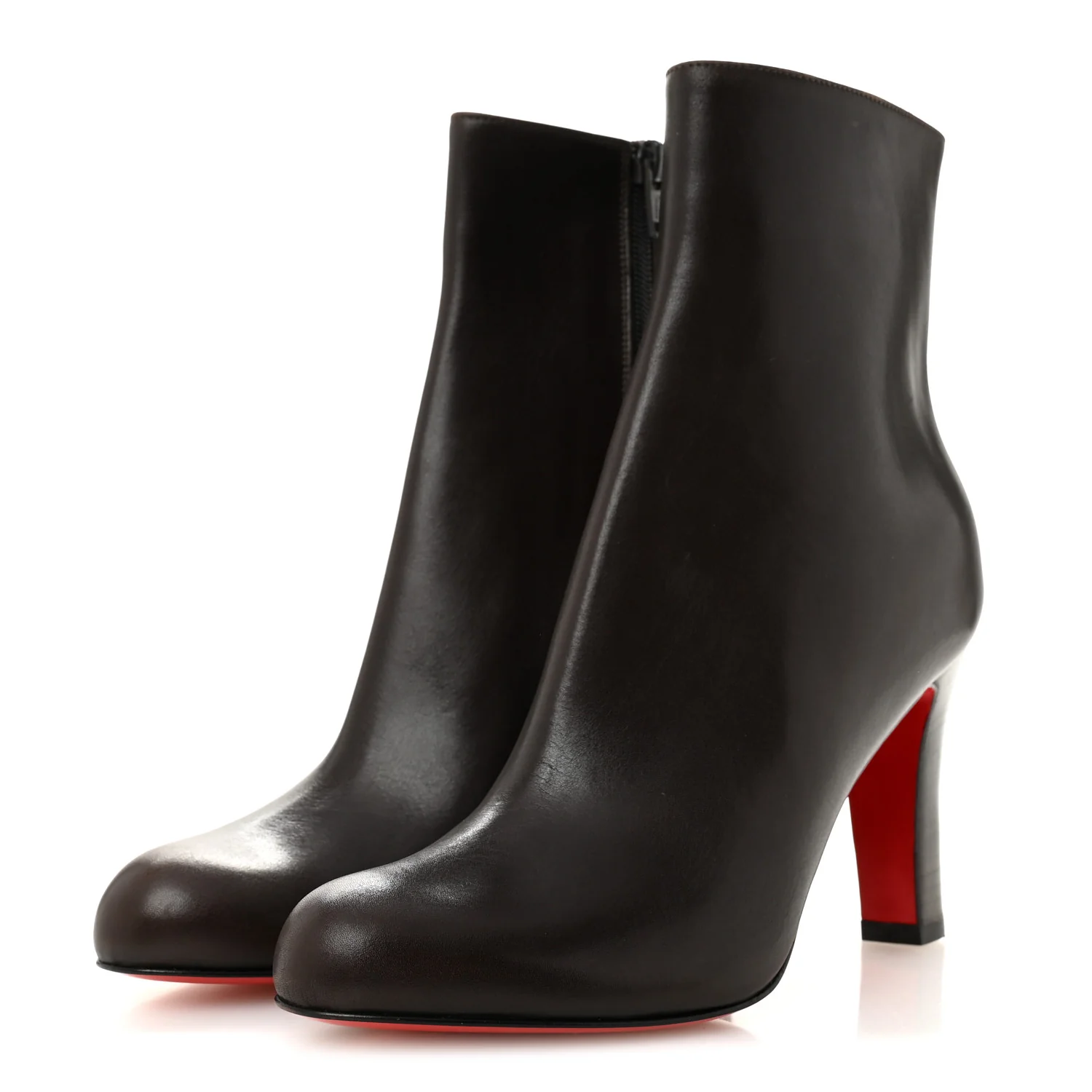 Calfskin Miss Tack Booty 85 Ankle Boots 36 Fondente - Image 4