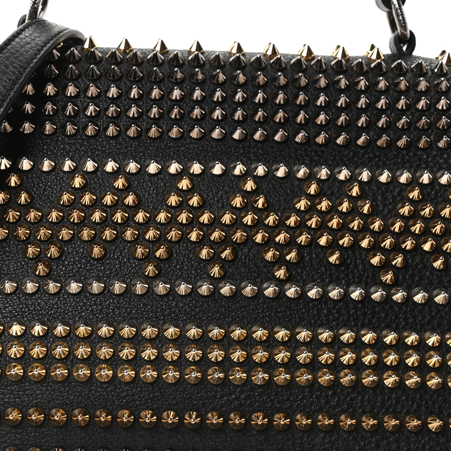 Calfskin Mix Chevron Spikes Panettone Messenger Black - Image 13